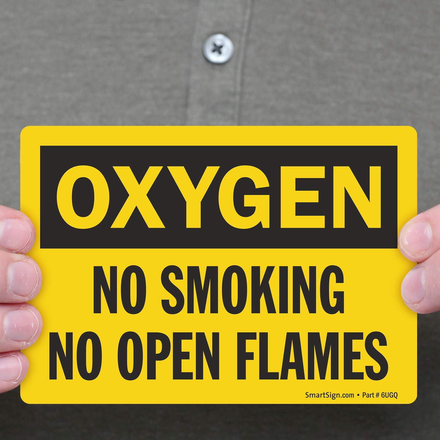 SmartSign 'Oxygen - No Smoking, No Open Flames' Warning Label | 3.5