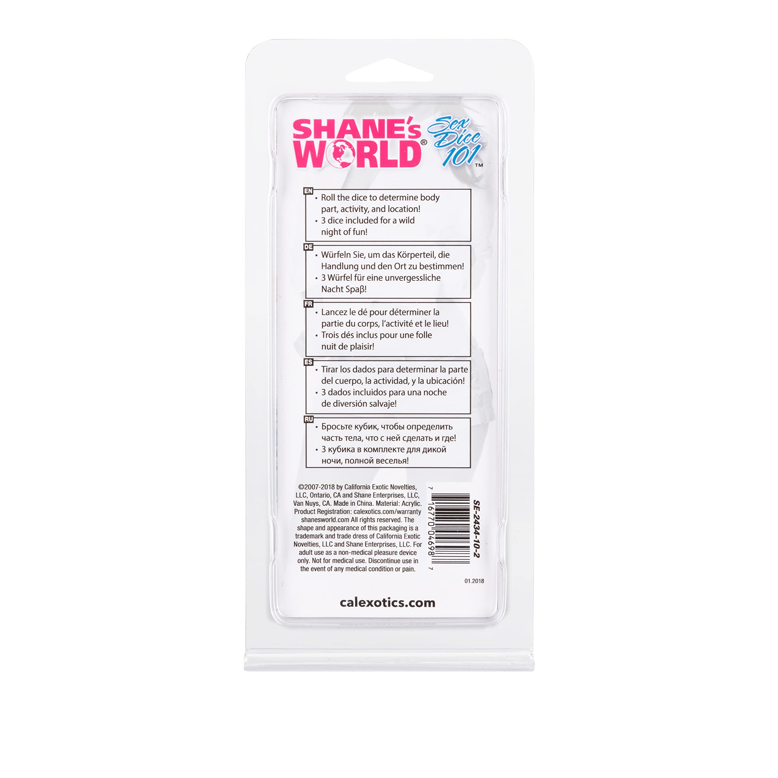 Shane's World Sex Dice 101 by CalExotics - Fun Adult Game for Couples to Spice Up Romance & Intimacy - Perfect for Date Nights, Anniversaries & Romantic Getaways