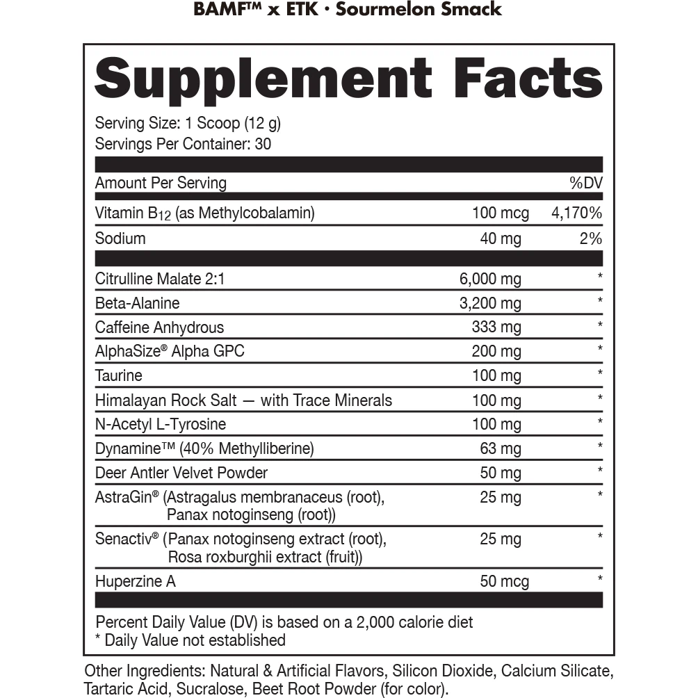Bucked Up BAMF Pre-Workout Powder - Energy & Focus Booster for Intense Gym Sessions & Athletic Performance