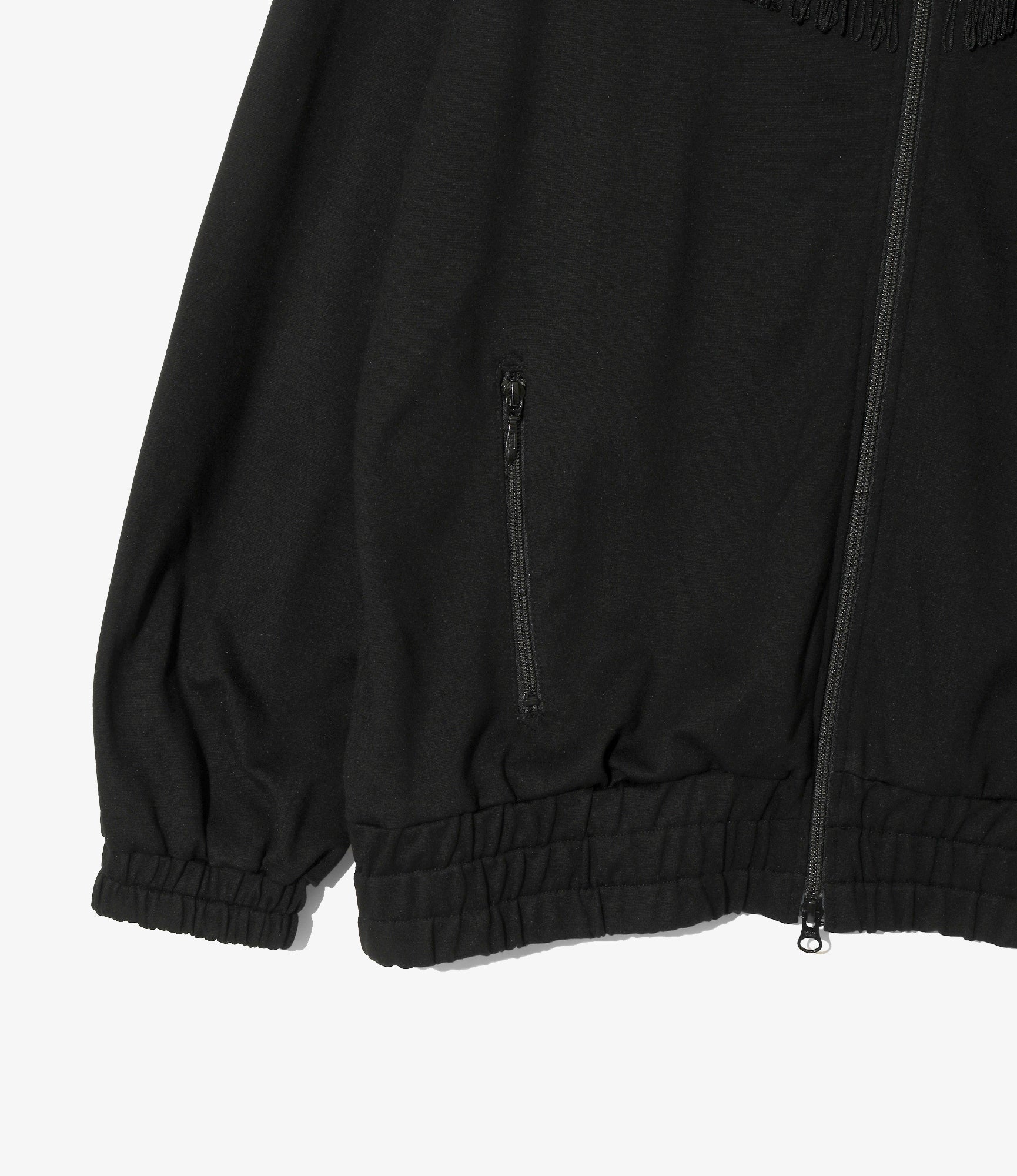 Stylish Black Rayon Jersey Fringe Track Jacket for Women | Lightweight & Comfortable | Perfect for Running, Gym Workouts & Casual Outfits