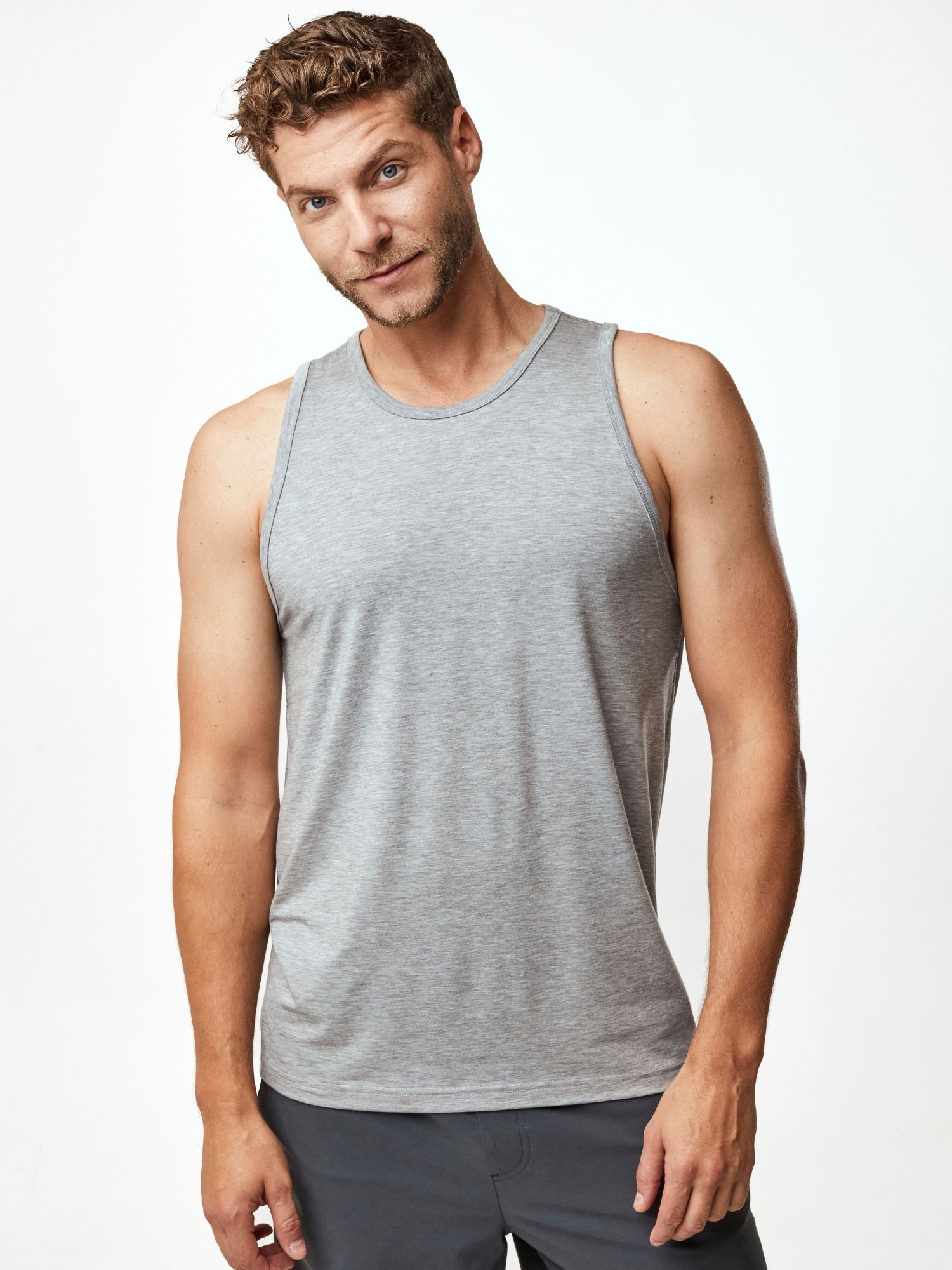 Heather Grey Performance Tank Top for Women - Moisture Wicking & Breathable Workout Shirt - Gym, Yoga & Running Essentials