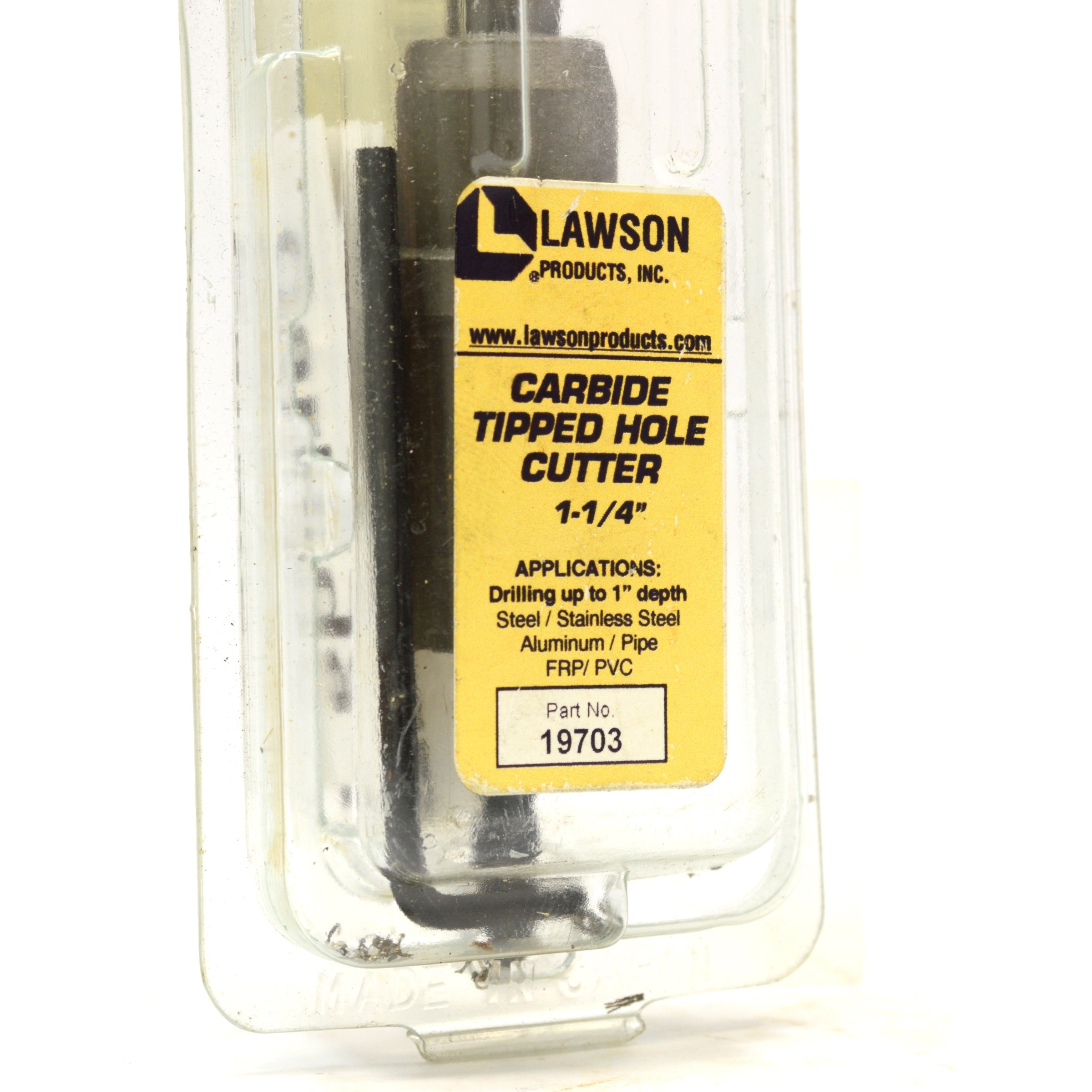 LAWSON PRODUCTS INC Premium Carbide Tipped Hole Cutter 1-1/4 Inch (No. 19703) - High Performance Metal & Wood Cutting Tool for DIY Projects & Professional Construction Work