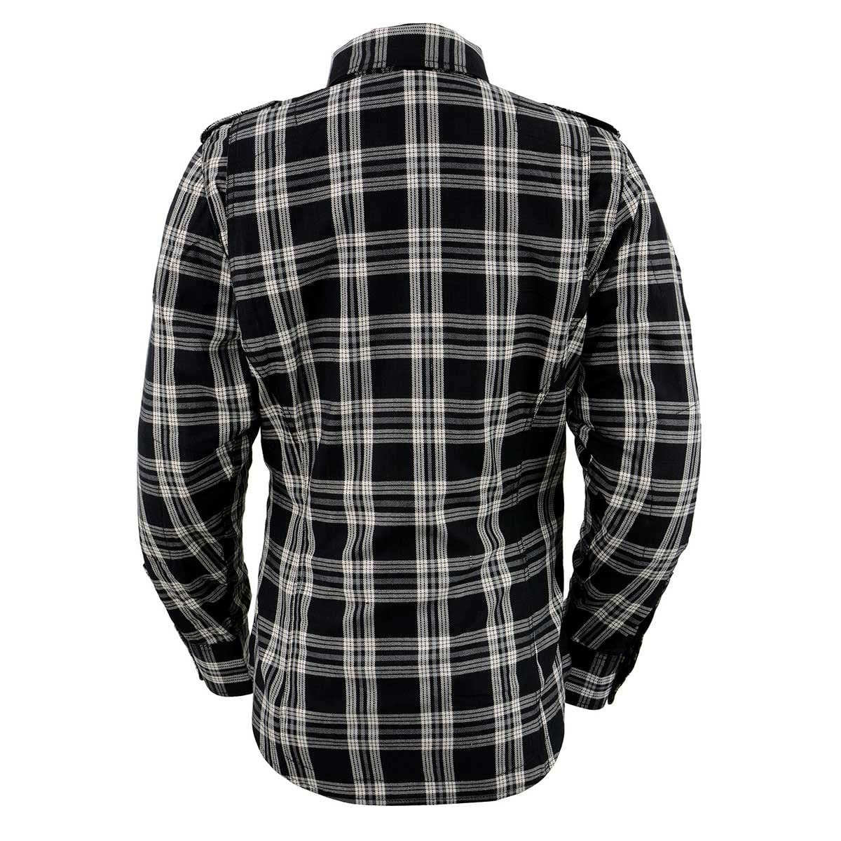 Milwaukee Leather MPL2600 Women’s Plaid Flannel Biker Shirt with CE Approved Armor - Aramid Fiber Reinforced for Safety - Perfect for Motorcycle Riding and Outdoor Adventures