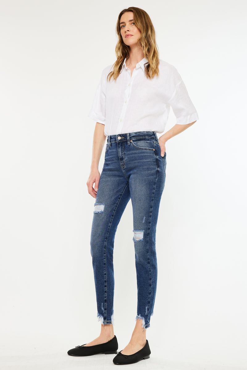Declan High Rise Ankle Skinny Jeans for Women - Slim Fit Stretch Denim Pants - Perfect for Casual Outfits, Date Nights & Office Wear