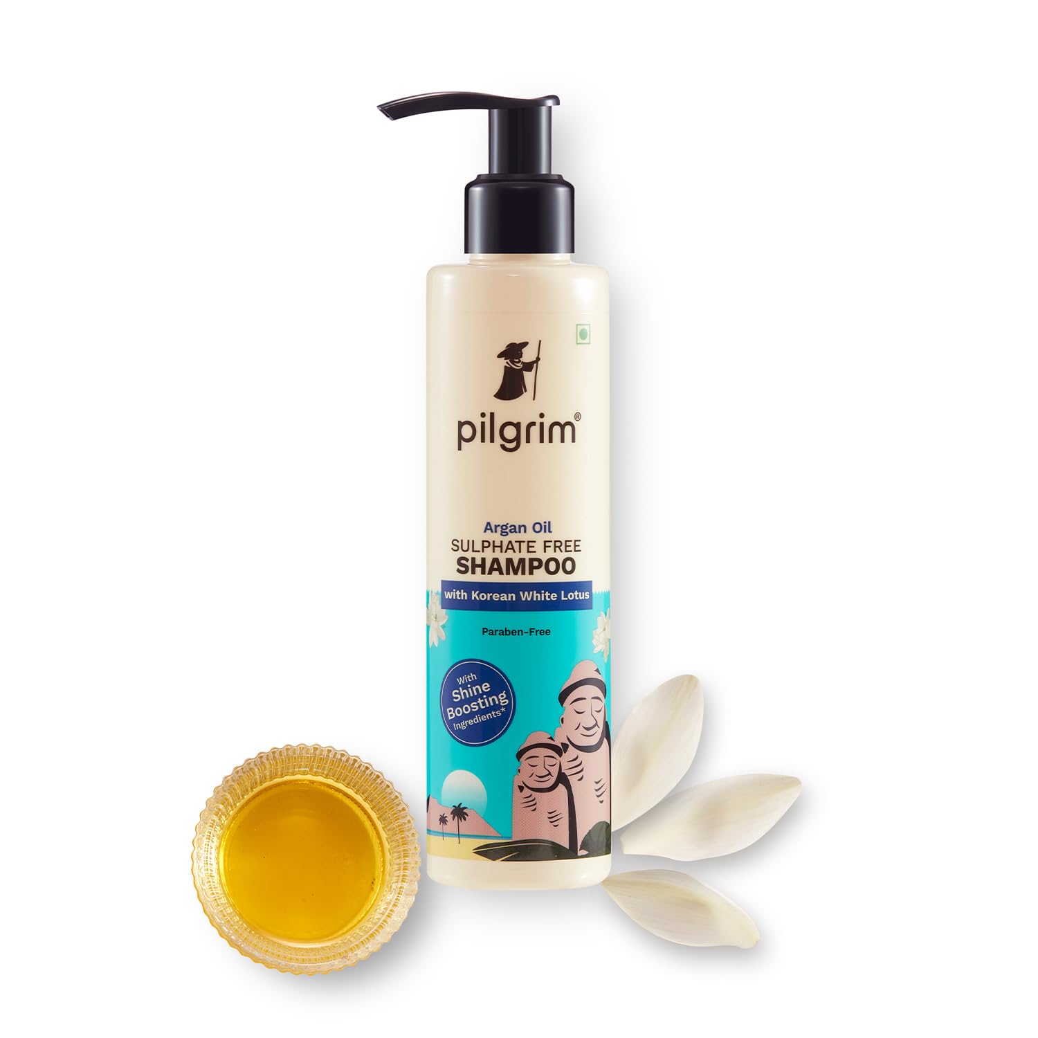 Pilgrim Mild Sulphate Free Shampoo with Argan Oil for Dry & Frizzy Hair - Sulfate & Paraben Free, Korean Beauty Secret for Men & Women (200ml) - Perfect for Daily Hair Care & Hydration