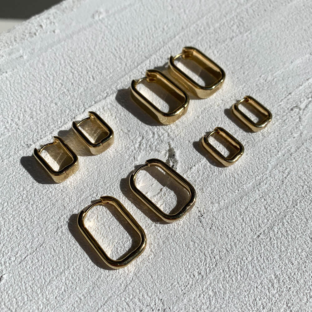 Gold Midi Paperclip Earrings - Trendy Minimalist Hoop Earrings for Women - Perfect for Office, Date Night & Everyday Wear