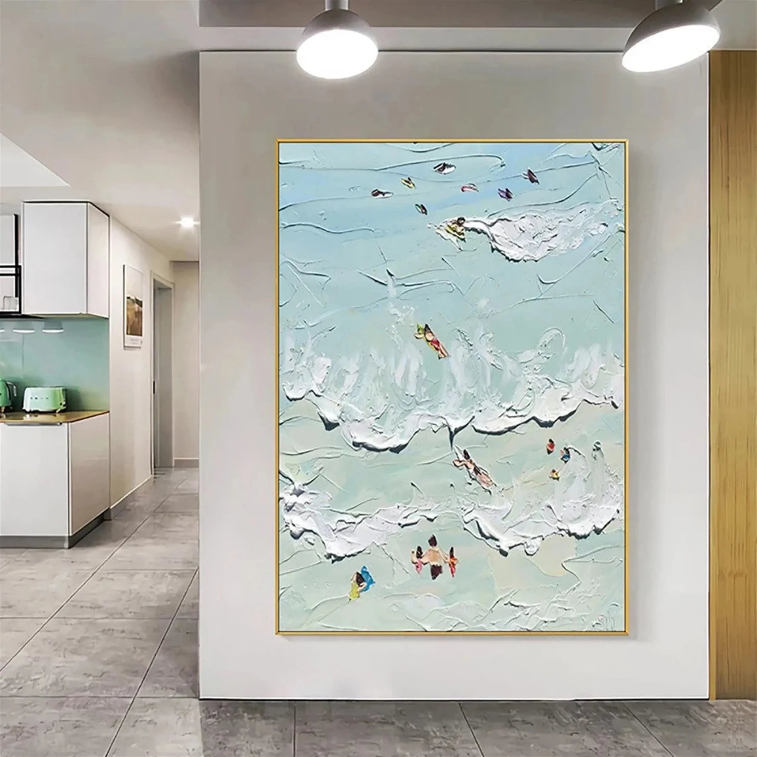 Seascape and Snowy Peak Painting #SP005 - Stunning Landscape Art for Home & Office Decor | Perfect for Living Room, Bedroom, or Gift