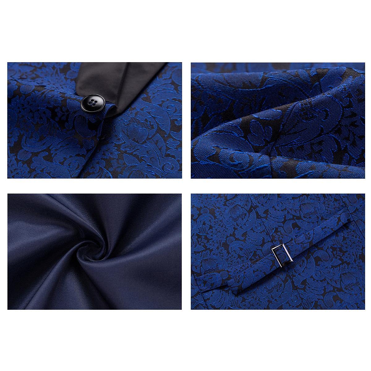 Men's Slim Fit 3-Piece Tuxedo Suit Set - Skinny Formal Suit with Shawl Lapel & Paisley Design for Wedding, Prom, Gala & Black Tie Events | Perfect for Special Occasions & Evening Wear