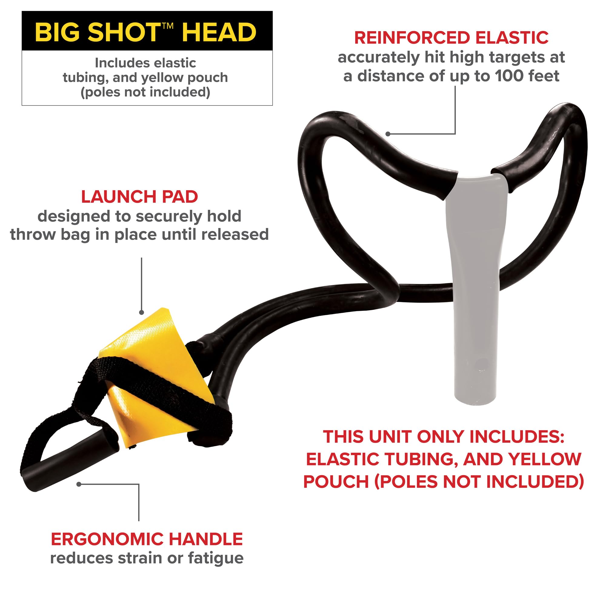 Jameson BS1 Big Shot Sling Shot Head - Heavy Duty Tree Climbing Gear for Arborists, Launches Throw Bag & Line Up to 150 ft - Perfect for Tree Trimming, Hunting & Outdoor Rescue Operations