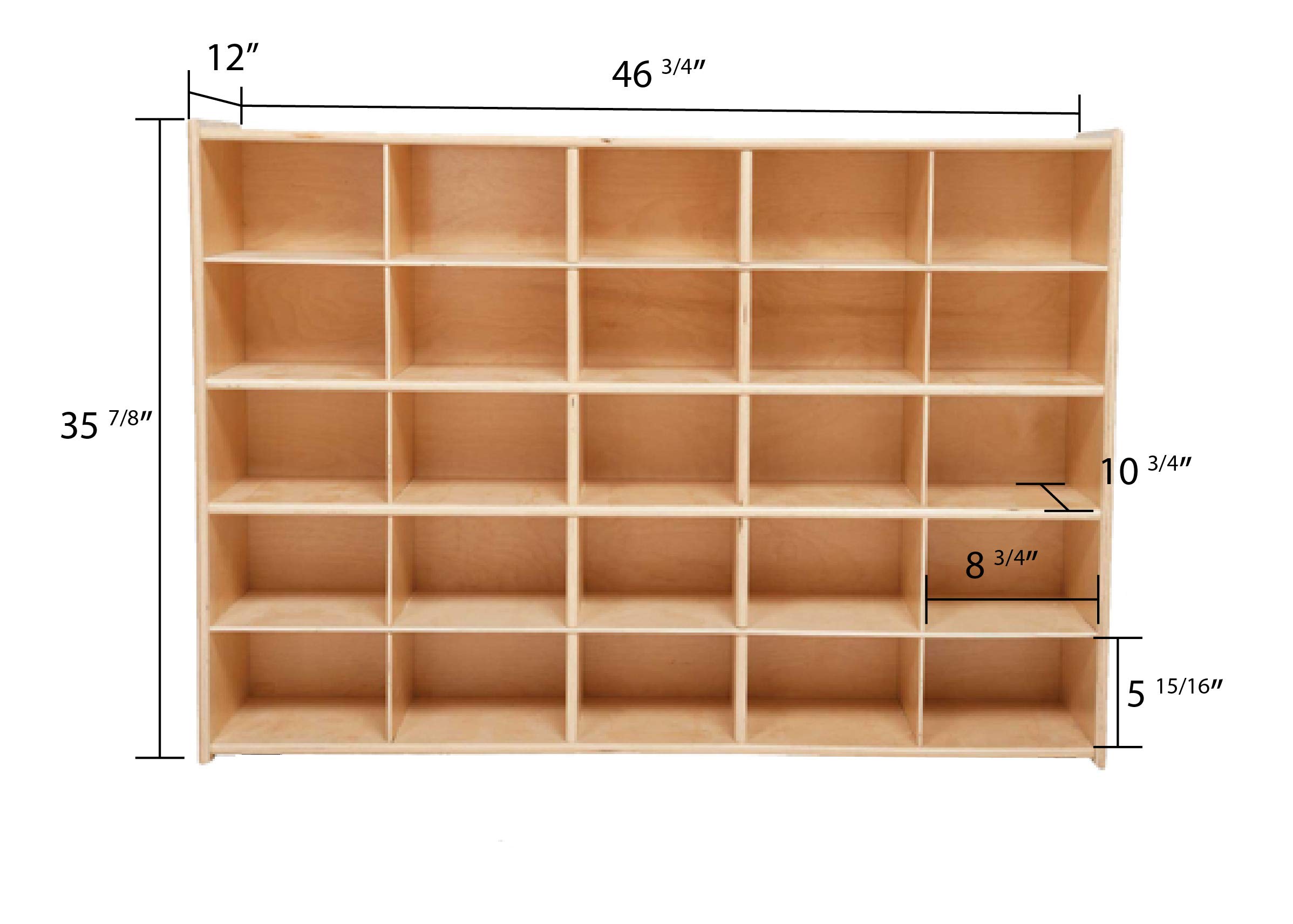 Contender 25 Cubby Birch Plywood Storage Cabinet - Greenguard Gold Certified Organizer for Office, Homeschool, Toys, Books & Craft Supplies | Perfect for Classroom Organization, Playroom Storage & Home Office Decor