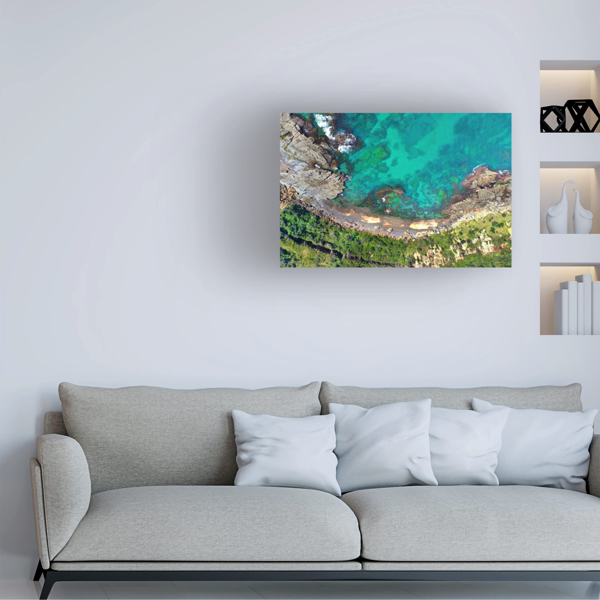 Trademark Fine Art 'From Above 2' Canvas Wall Art by Beata Czyzowska - Modern Abstract Landscape Painting for Living Room, Bedroom & Office Decor