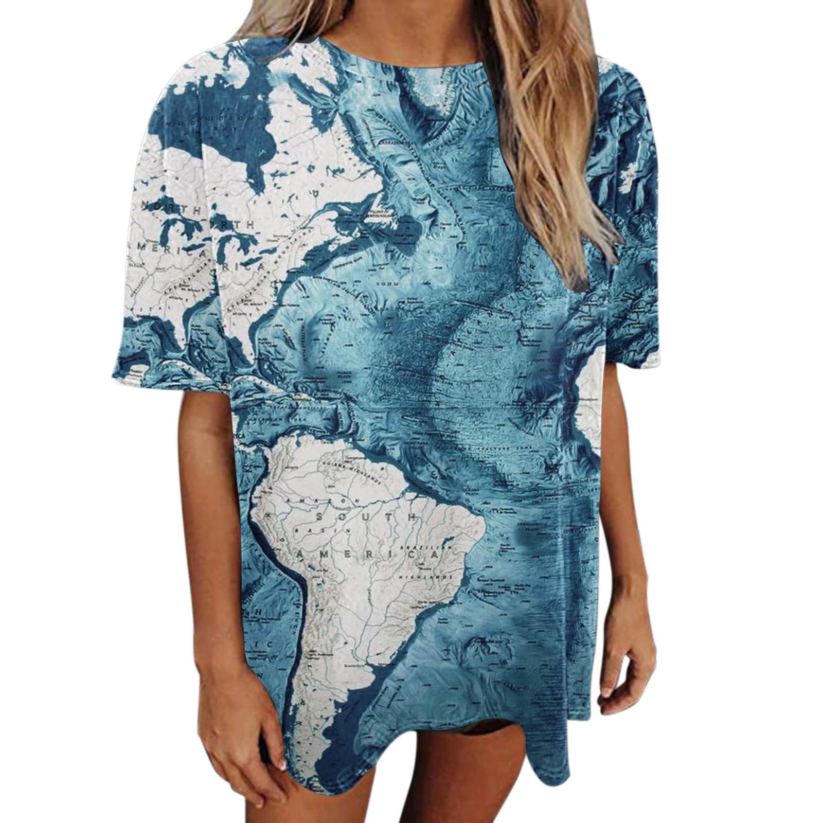 Women's Casual Summer Tops - Short Sleeve Round Neck Floral Print T-Shirt | Breathable Cotton Tee for Everyday Wear, Outings & Beach Days