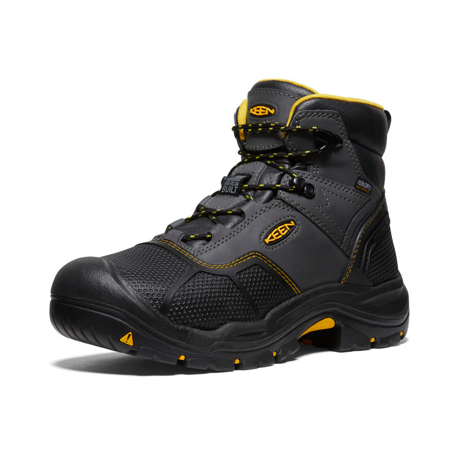 Men's Logandale Waterproof Steel Toe Work Boots - Raven Black | Durable Safety Footwear for Construction, Hiking & Outdoor Work