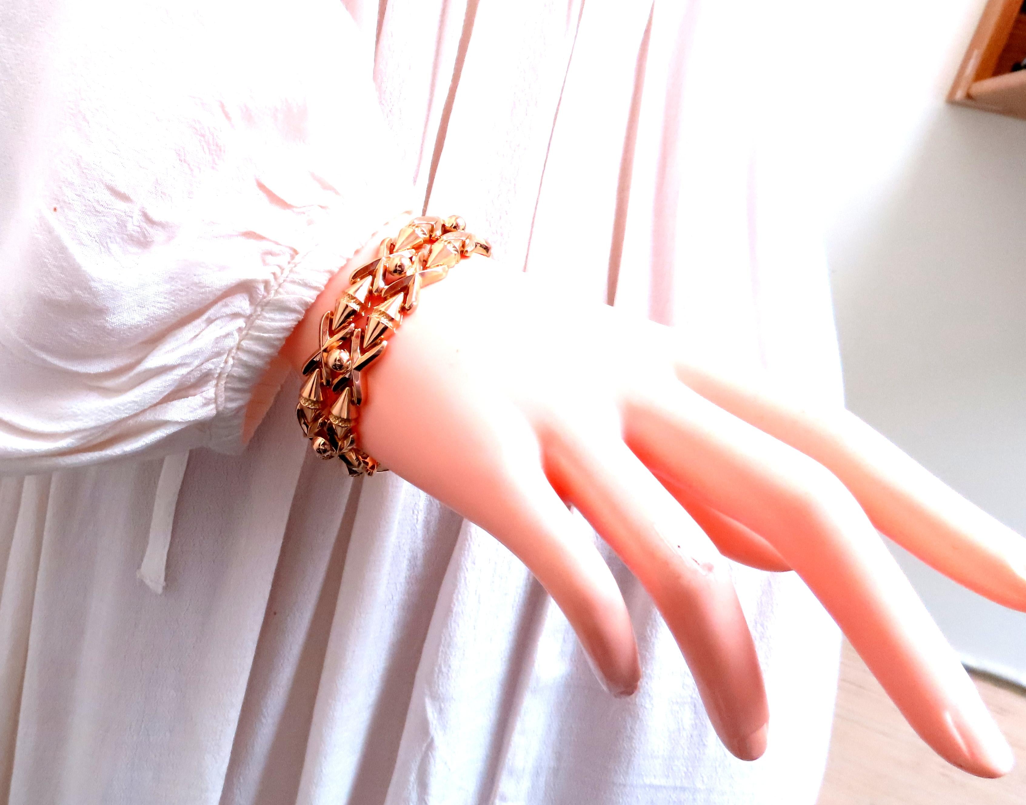 Vintage Cosmopolitan Wide Cuff Bracelet - 14K Gold Plated Women's Jewelry - Perfect for Parties, Weddings & Special Occasions