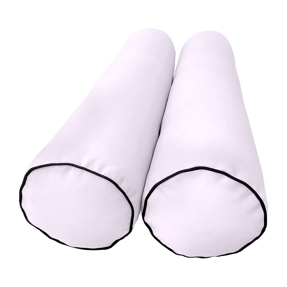 Prolinemax S5 Outdoor Daybed Mattress Bolster Pillow Covers with Contrast Pipe Trim - Waterproof Slipcover Only (Full Size AD107) for Patio, Poolside & Garden Furniture Protection