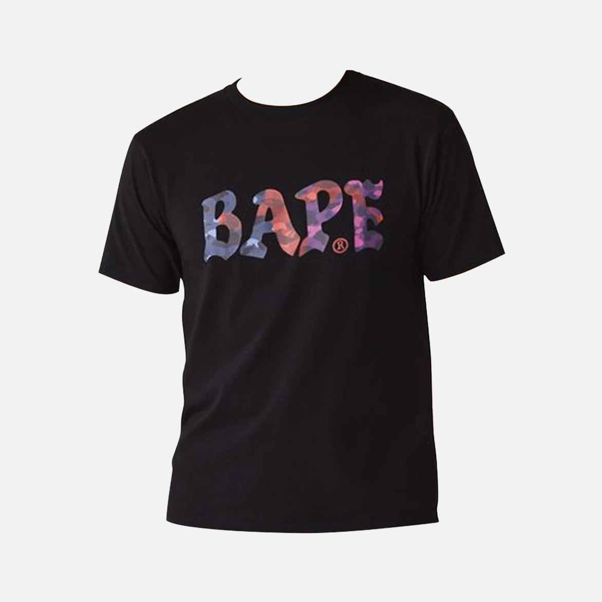 BAPE Camo Logo T-Shirt for Men - Black Cotton Streetwear Tee | Perfect for Casual Wear, Street Fashion & Hip Hop Style