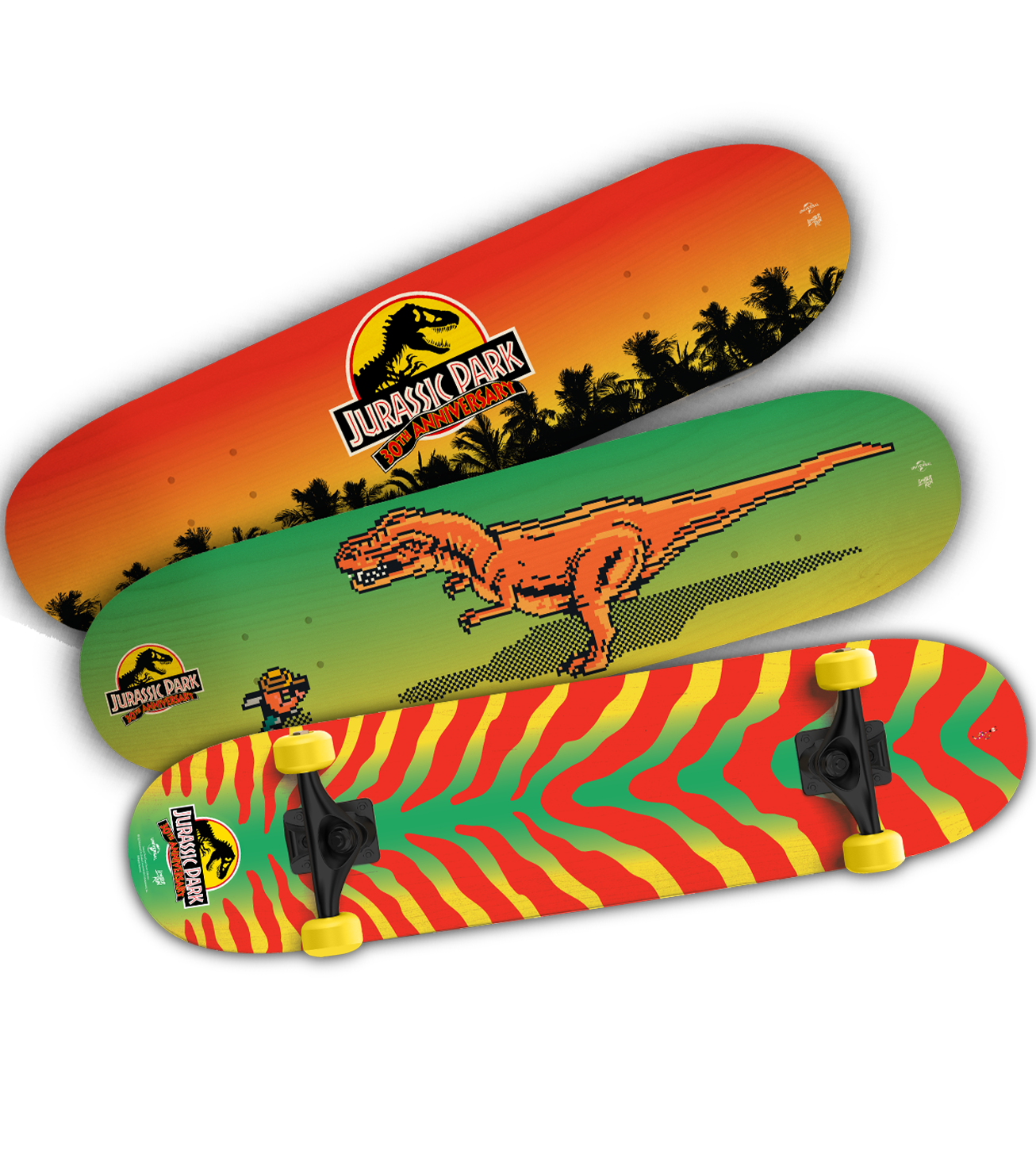 Jurassic Park Skateboard Decks - Dinosaur Themed Skateboards for Collectors & Skaters - Perfect for Home Decor, Gifts & Skate Park Adventures