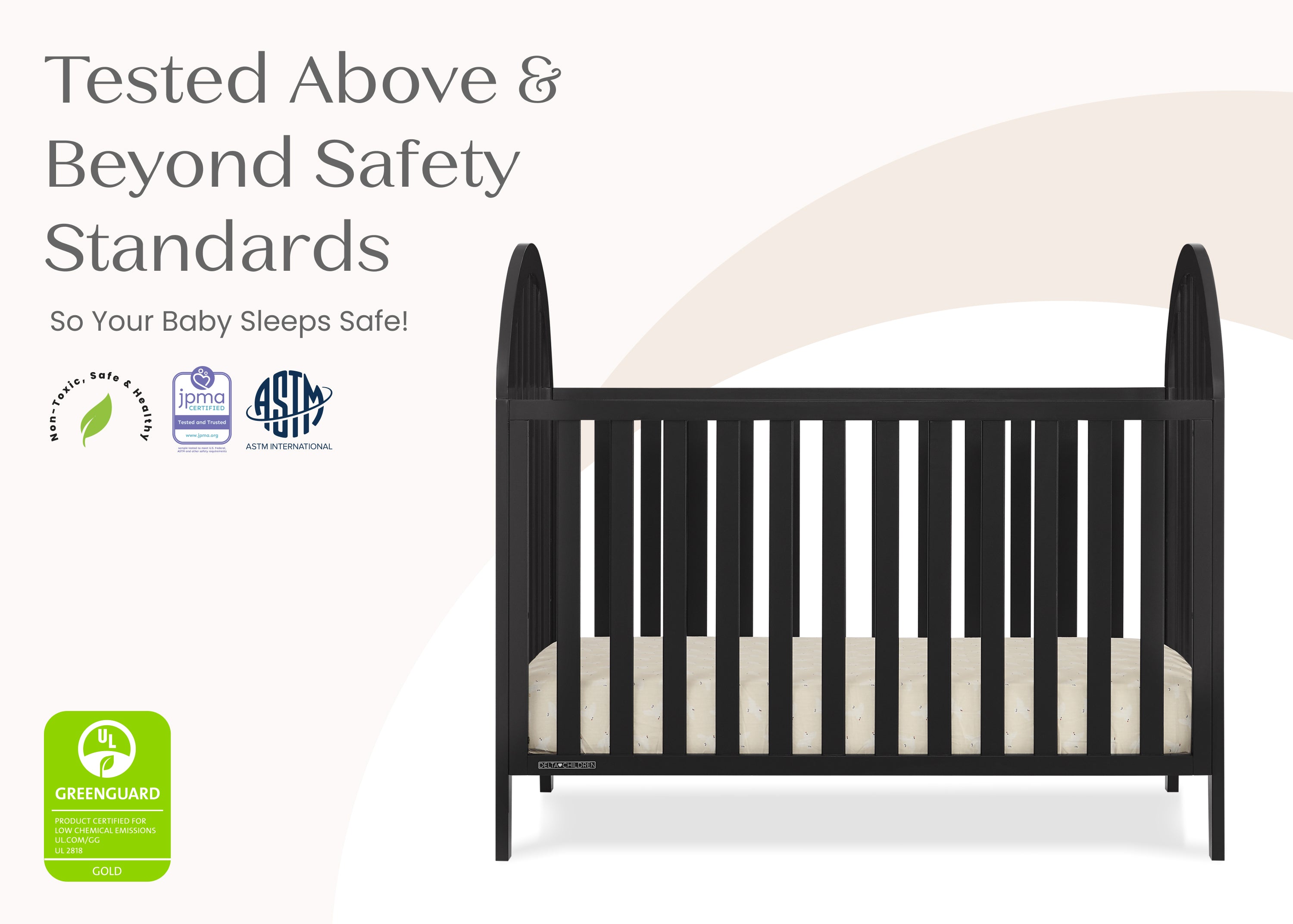 Milano 4-in-1 Convertible Baby Crib - Toddler Bed, Daybed & Full-Size Bed - Nursery Furniture for Boys & Girls - Perfect for Newborn to Teen Years