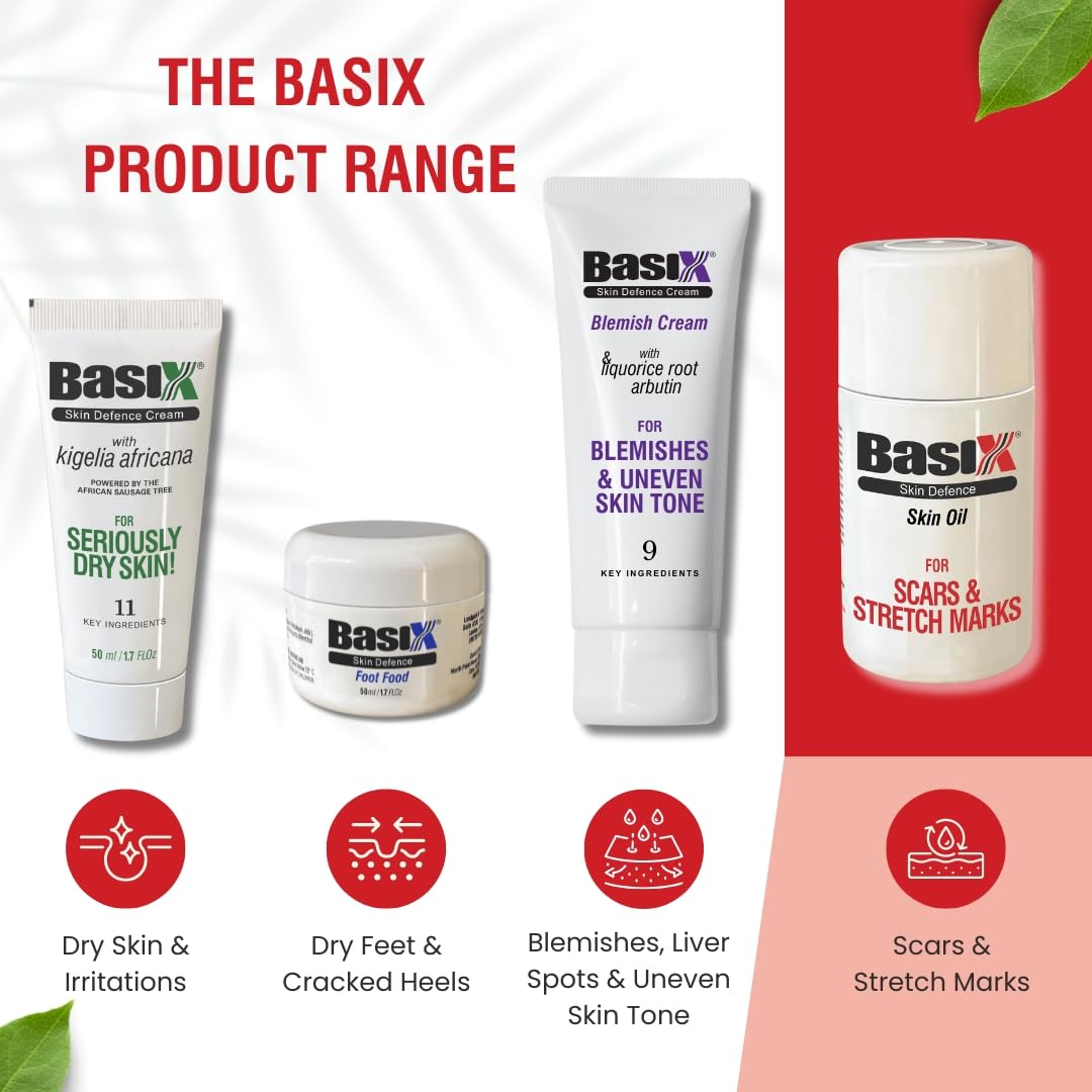 Basix Skin Defence Clear Skin Tissue Oil for Stretch Marks, Scars & Uneven Skin Tone - Tamanu, Argan, Grapeseed, Jojoba, Rosehip & Calendula Oils - Perfect for Post-Pregnancy, Weight Loss & Daily Skin Repair