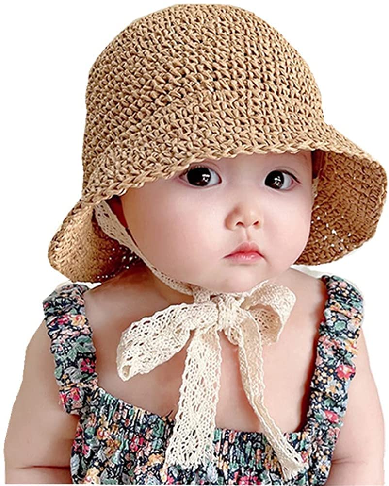 Foldable Wide Brim Straw Sun Hat for Girls - Packable Floppy Beach Hat for Summer, Baby Photography & Outdoor Activities | Perfect for Beach Vacations, Pool Parties and Sunny Day Outings