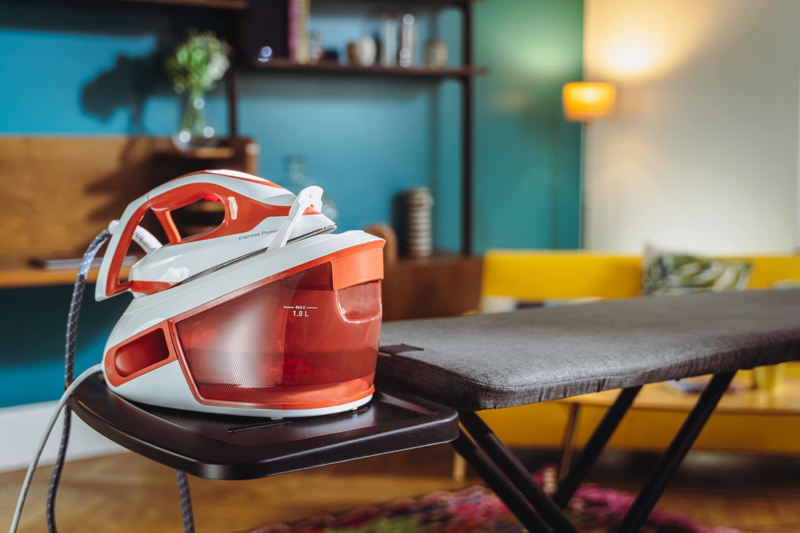 Tefal SV8110 Express Power Steam Generator - 1.8L Water Tank, Powerful Steam Performance, No Setting Technology, Vertical Steam - Made in France (Eco Stand) - Perfect for Home Ironing & Professional Garment Care