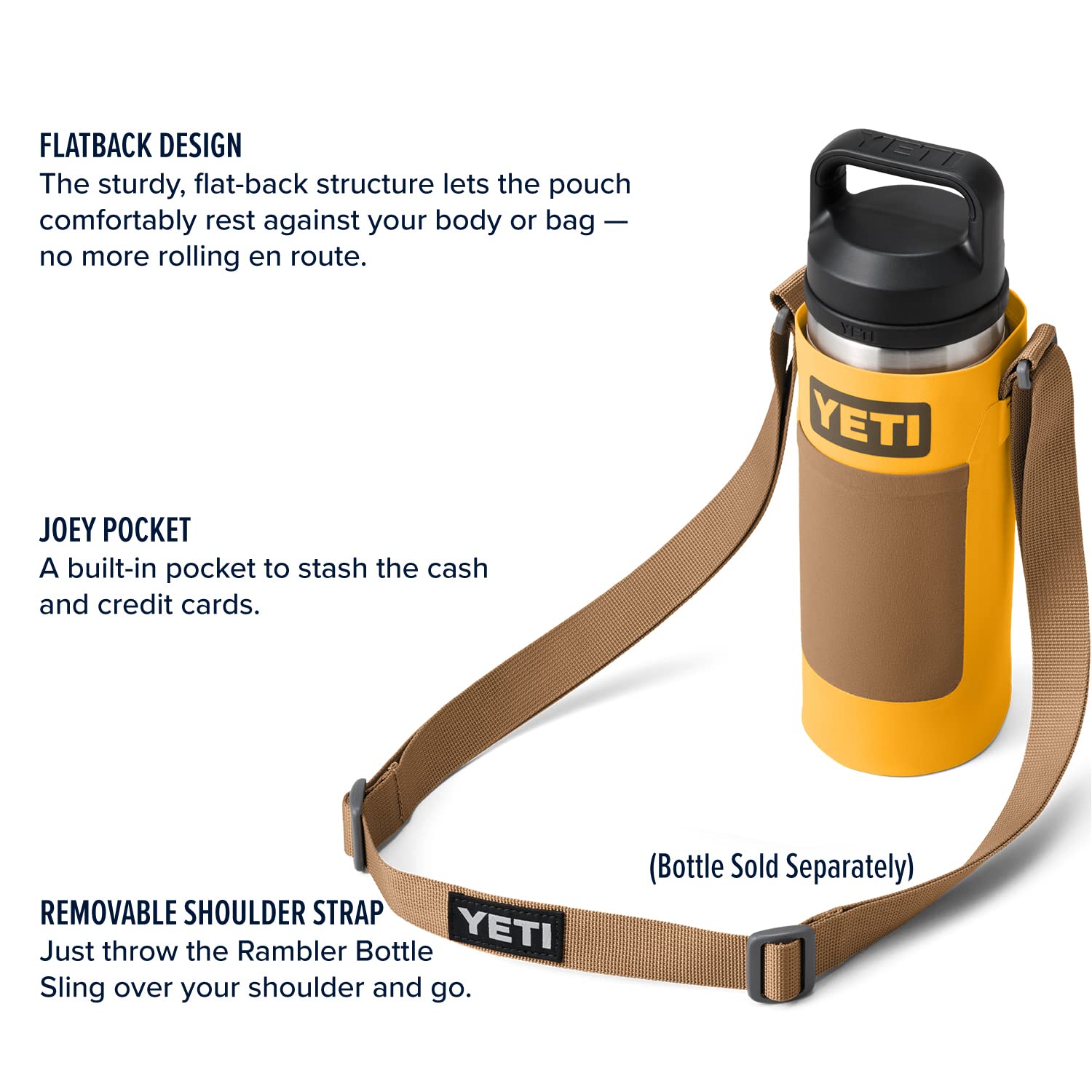 YETI Rambler Bottle Sling - Insulated Water Bottle Holder for 20-36 oz Tumblers - Perfect for Hiking, Camping & Outdoor Adventures