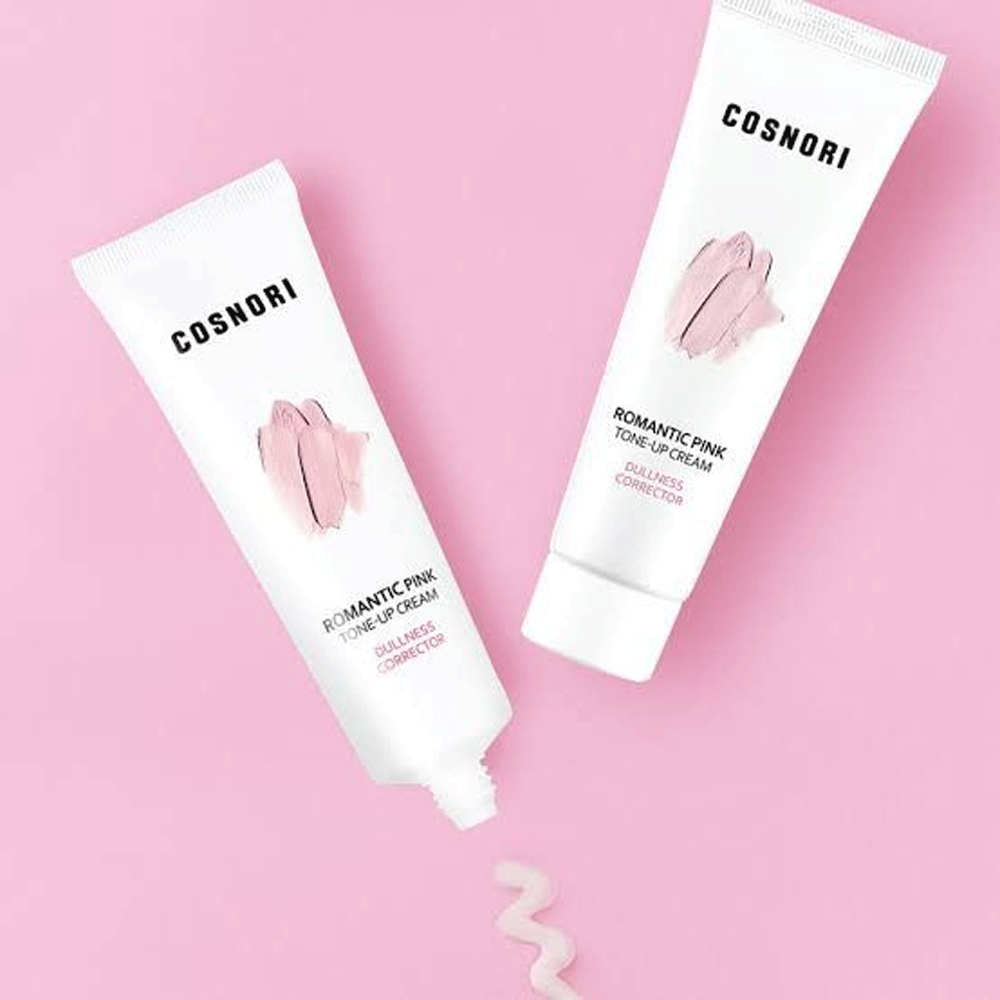 COSNORI Romantic Pink Tone Up Cream 50ml - Brightening & Hydrating Face Moisturizer for Glowing Skin | Perfect for Daily Makeup Base & Night Care Routine