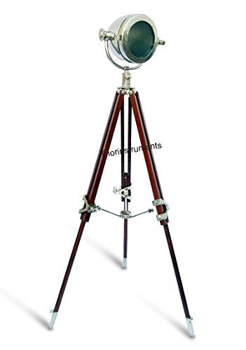 THOR INSTRUMENTS Vintage Searchlight Spotlight - Adjustable Floor Lamp with Heavy Duty Tripod Stand, Rustic Industrial Decor for Home Theater, Man Cave, or Outdoor Events