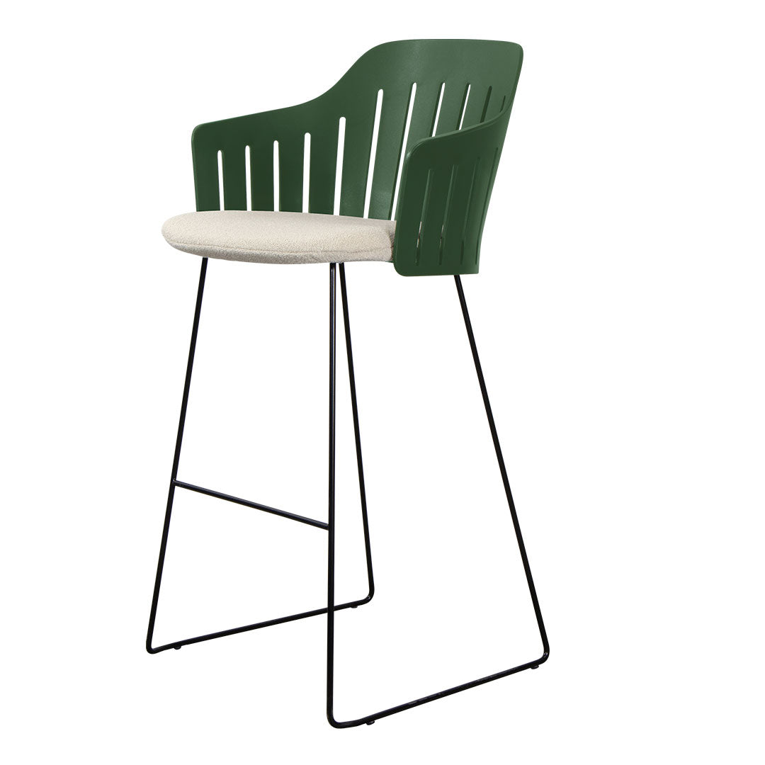 Premium Outdoor Bar Chair with Sled Base & Comfortable Seat Cushion - Patio, Deck, Poolside & Backyard Seating for Relaxing & Entertaining