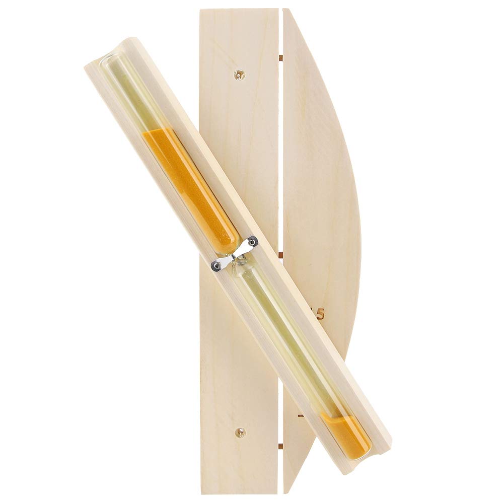 Luxury 15-Minute Hourglass Sand Timer for Sauna - Premium Wood & Glass Design - Functional & Decorative Sauna Accessory - Perfect for Spa, Steam Room, and Relaxation Therapy