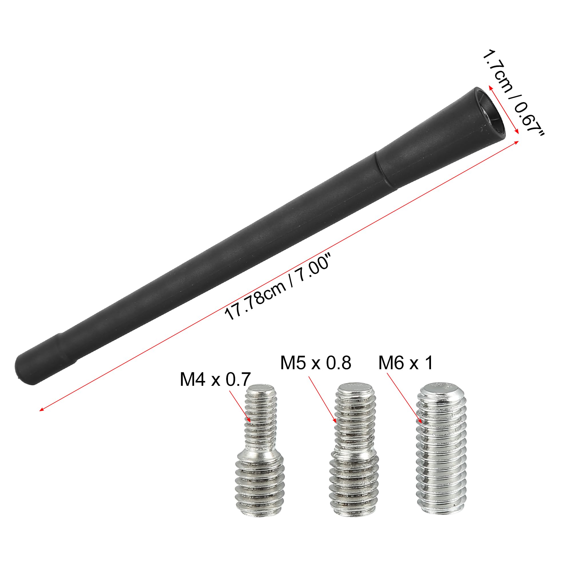 X AUTOHAUX 7 Inch Universal Car AM FM Radio Antenna Replacement - Compatible with Toyota Tundra Tacoma, Ford F150 F250 F350, Dodge & Jeep - Black - Enhanced Signal Reception for Road Trips & Off-Road Adventures