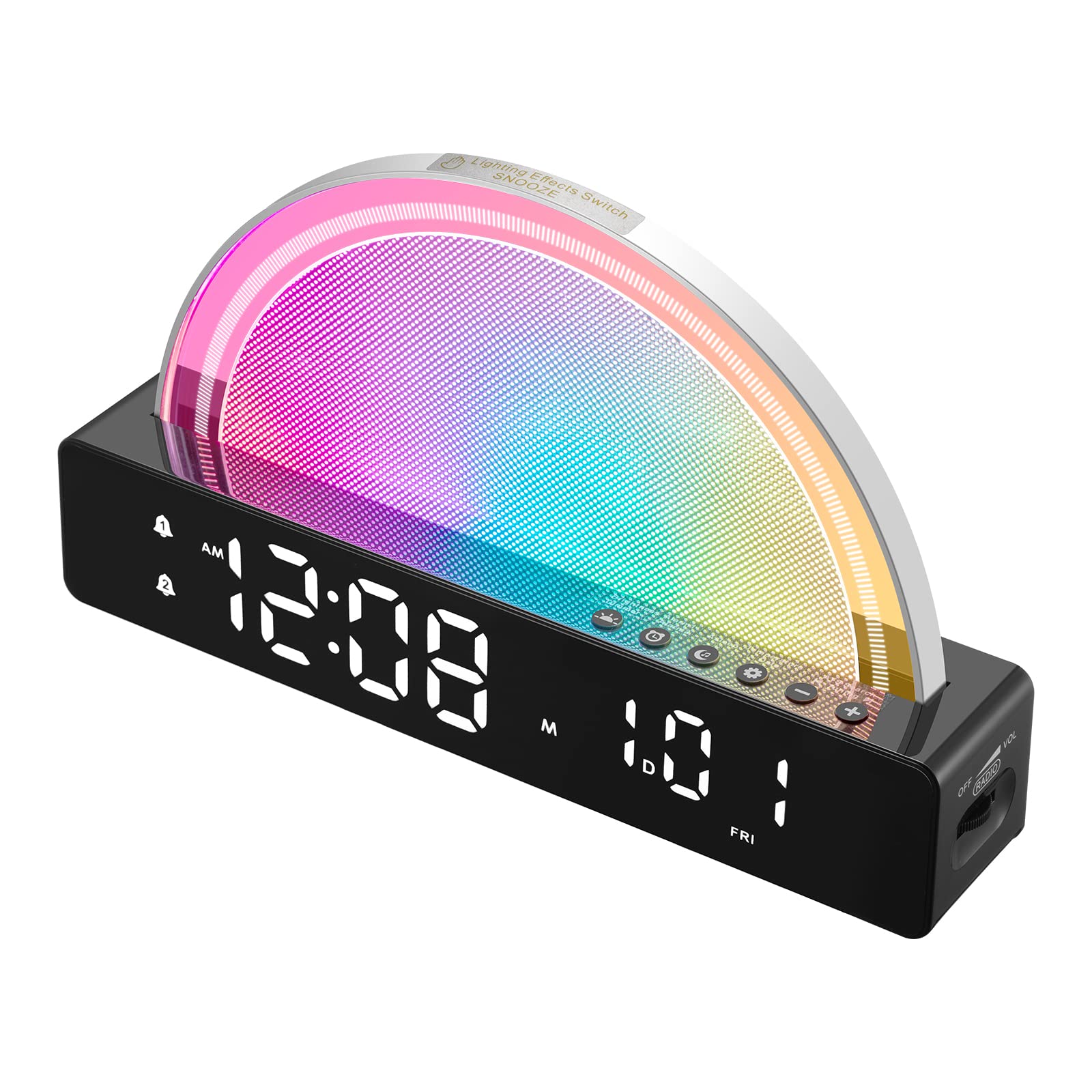 Wake Up Light Sunrise Alarm Clock - Sunrise Simulation, Dual Alarms, FM Radio, Snooze Function, Sleep Aid & Nightlight | 7 Color Options, 6 Natural Sounds | Perfect for Kids, Heavy Sleepers & Bedside Use