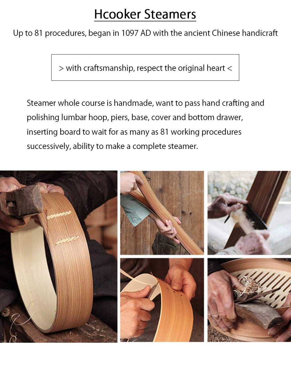 Premium 2-Tier Bamboo Steamer with Stainless Steel Banding for Asian Cooking - Perfect for Dumplings, Buns, Vegetables & Rice | Includes Sauce Dish & Chopsticks | Ideal for Home Chefs & Dim Sum Lovers