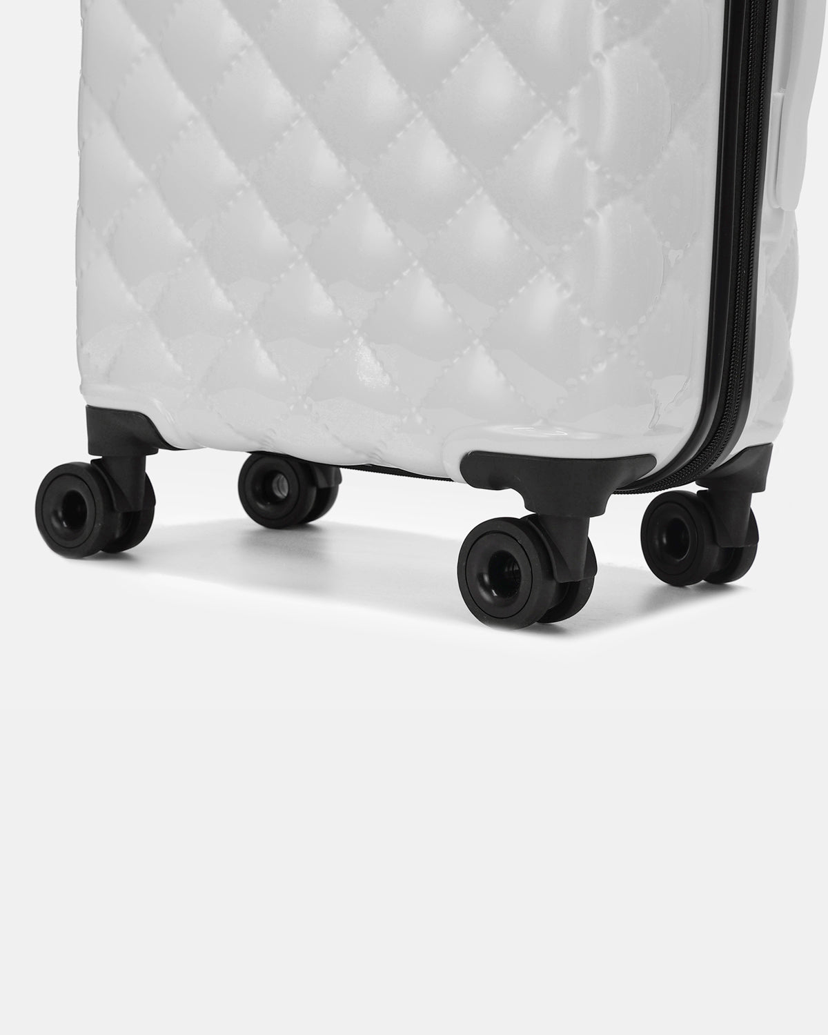Premium White Diamond 3-Piece Luggage Set with Spinner Wheels - Lightweight Hardshell Suitcase for Travel, Vacation & Business Trips