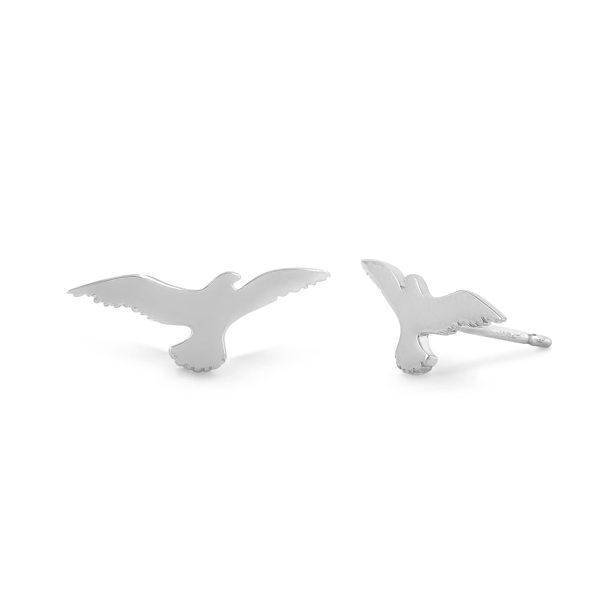 Sterling Silver Soaring Eagle Bird Silhouette Stud Earrings for Women | Boma Jewelry | Perfect for Everyday Wear, Gifts & Special Occasions