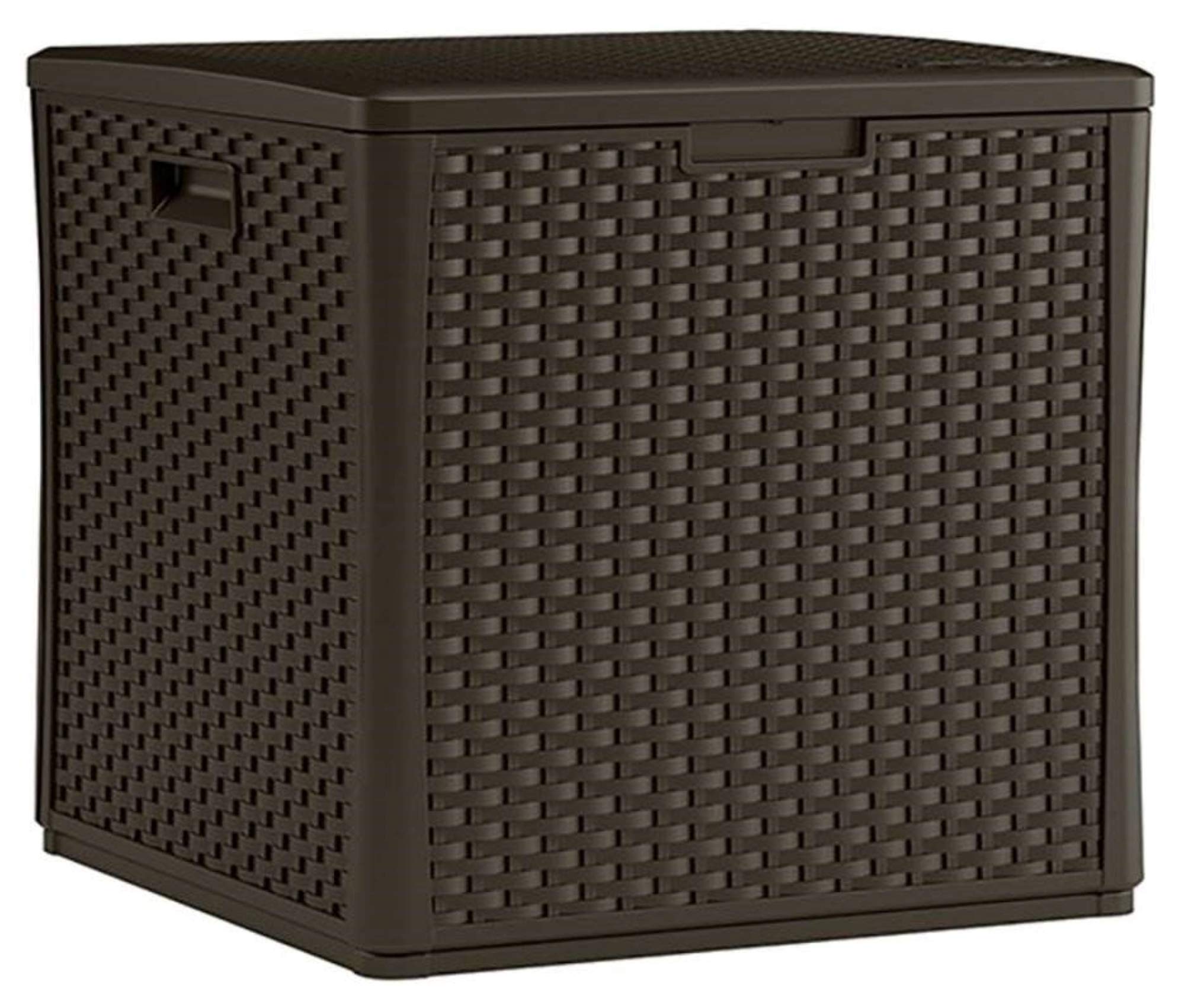 Suncast 60 Gallon Resin Outdoor Storage Box - Waterproof Deck Box for Patio Furniture Cushions, Garden Tools & Accessories - Durable Java Brown Container for Backyard, Poolside & Deck Organization