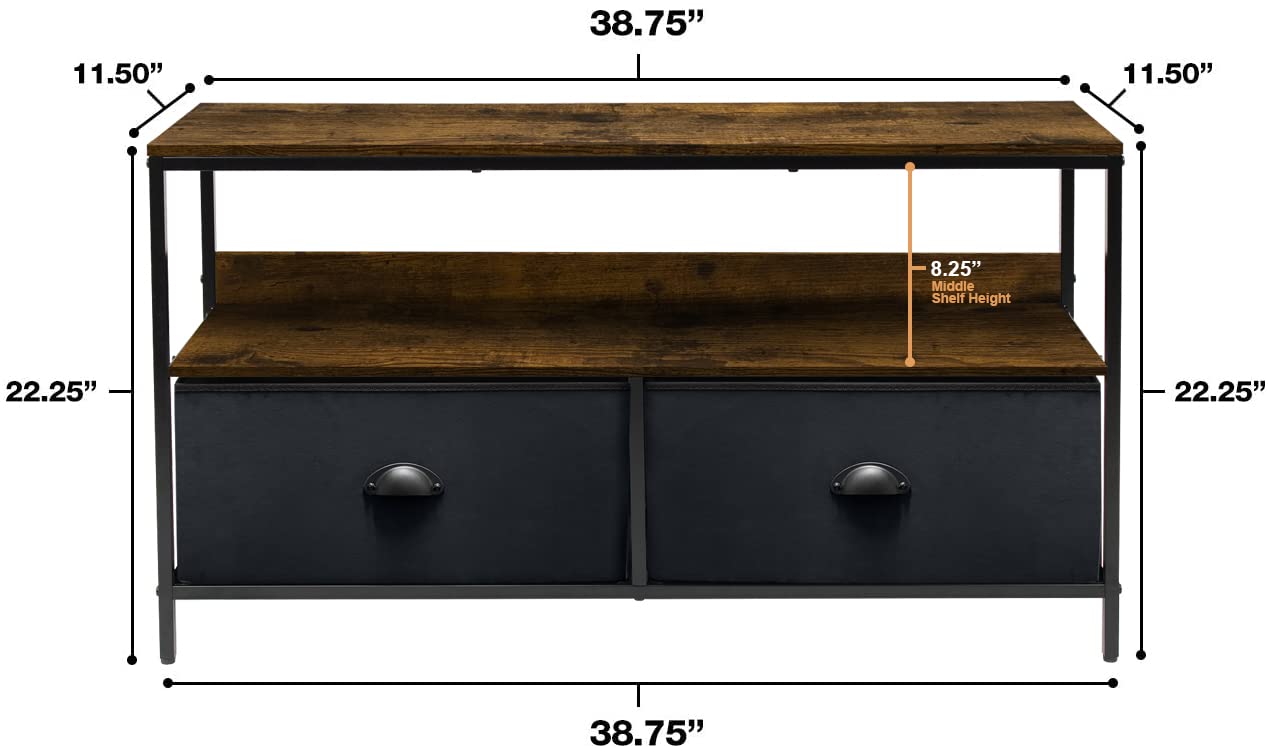 Sorbus TV Stand Dresser with 2 Drawers - Modern TV Riser Chest with Storage for Bedroom, Living Room & Dorm - Space Saving Furniture for Small Apartments & Home Entertainment Setup
