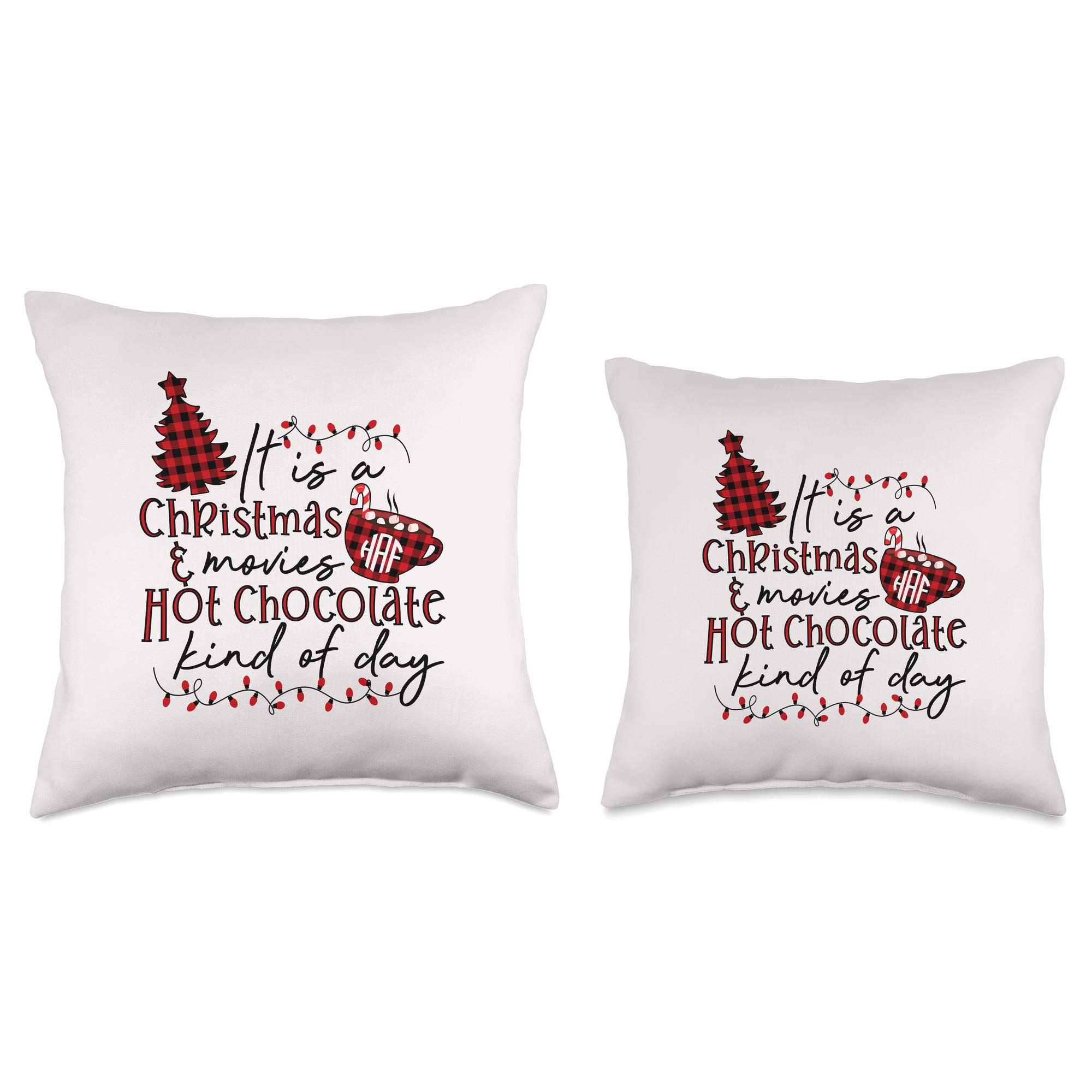 Buffalo Plaid Christmas Throw Pillow - Cozy Holiday Decor for Christmas Movies & Hot Chocolate Days - Perfect for Living Room, Bedroom & Seasonal Home Decor