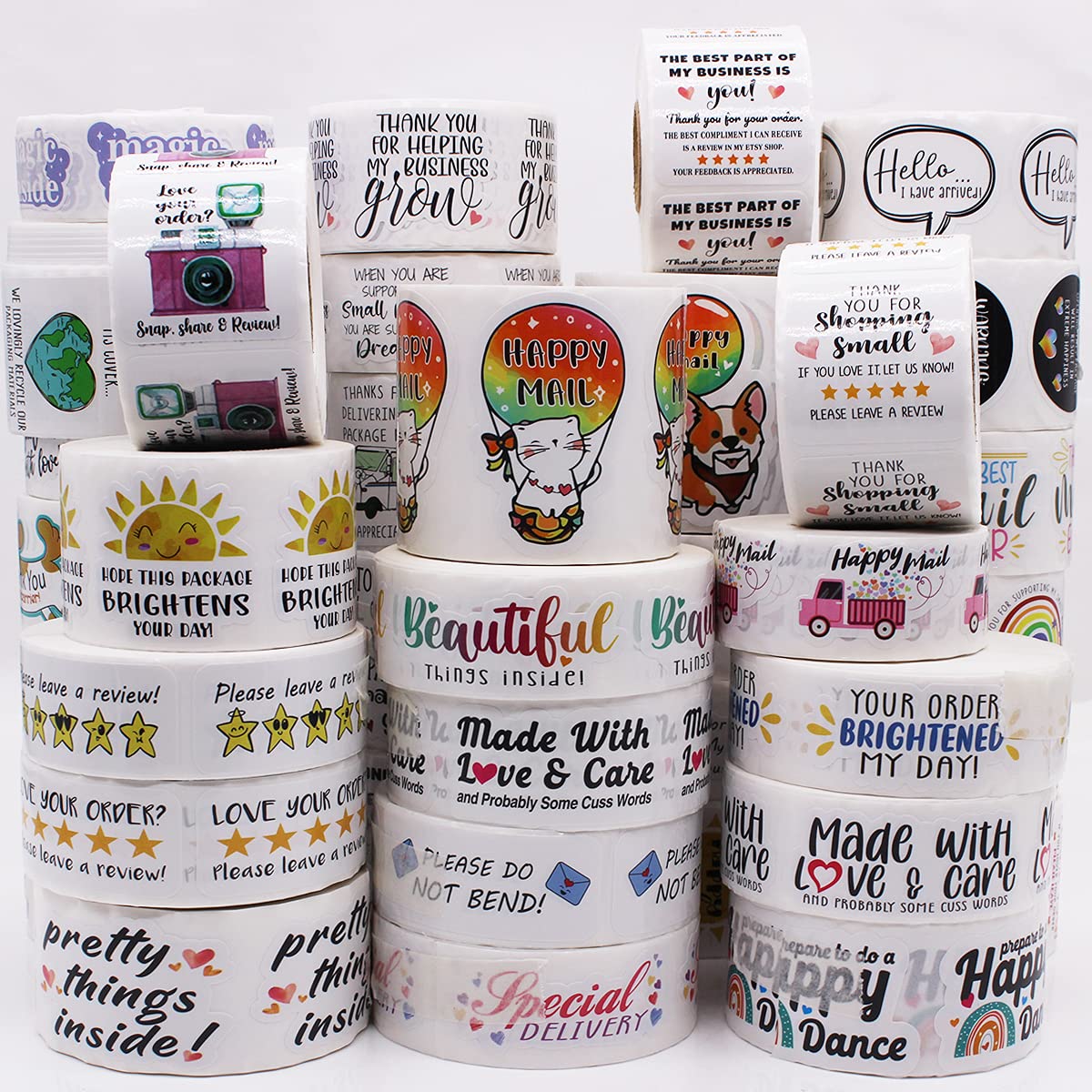 500 PCS Thank You Stickers for Delivery & Postal Workers - Mail Carrier, Mailman & Small Business Appreciation Stickers - Perfect for Packaging, Small Shops & Gifts