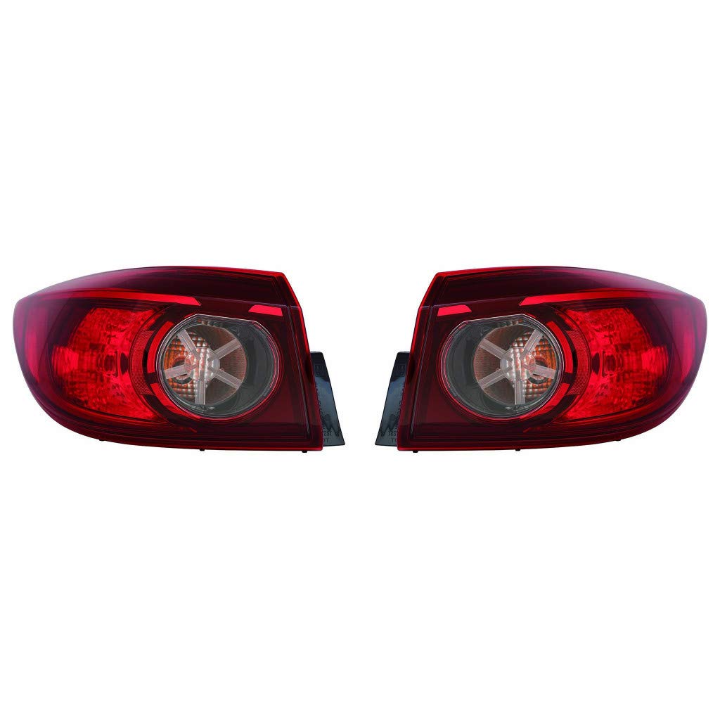 Premium CAPA Certified Mazda 3 Tail Light Assembly Pair (2014-2018 Models) - Driver & Passenger Side Replacement Parts | Perfect for Night Driving & Enhanced Vehicle Safety