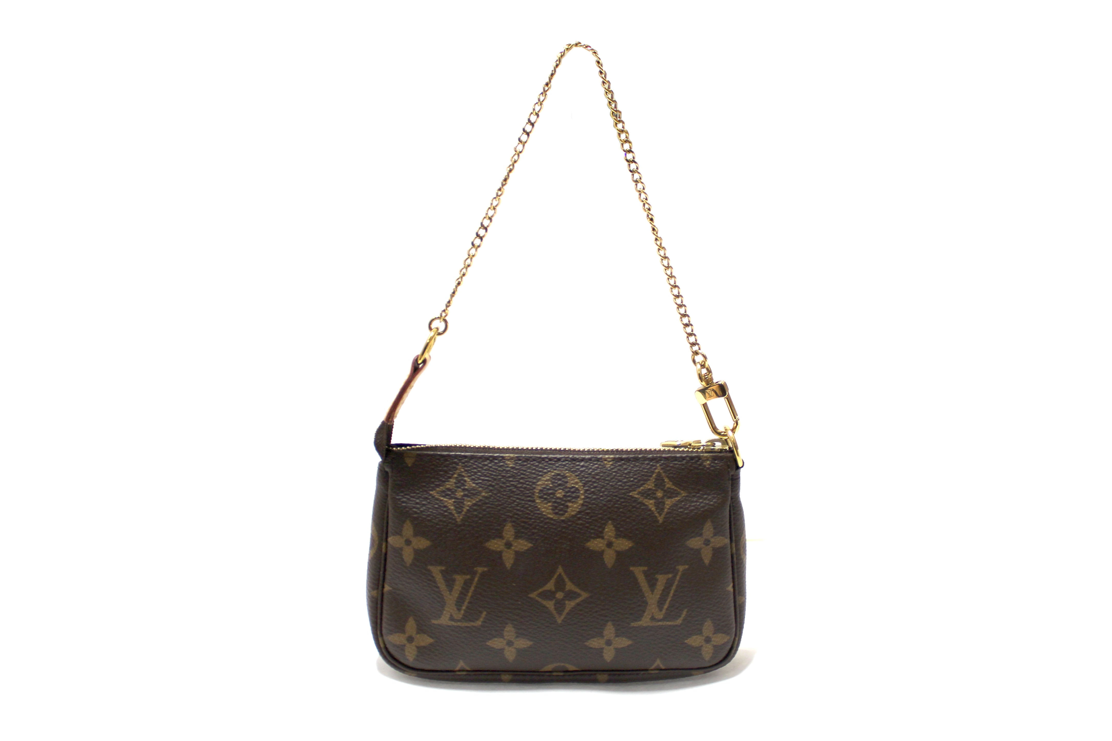 Authentic Louis Vuitton Monogram Canvas Mini Pochette Clutch Bag - Luxury Crossbody Purse for Women, Perfect for Parties, Date Nights & Travel Accessories