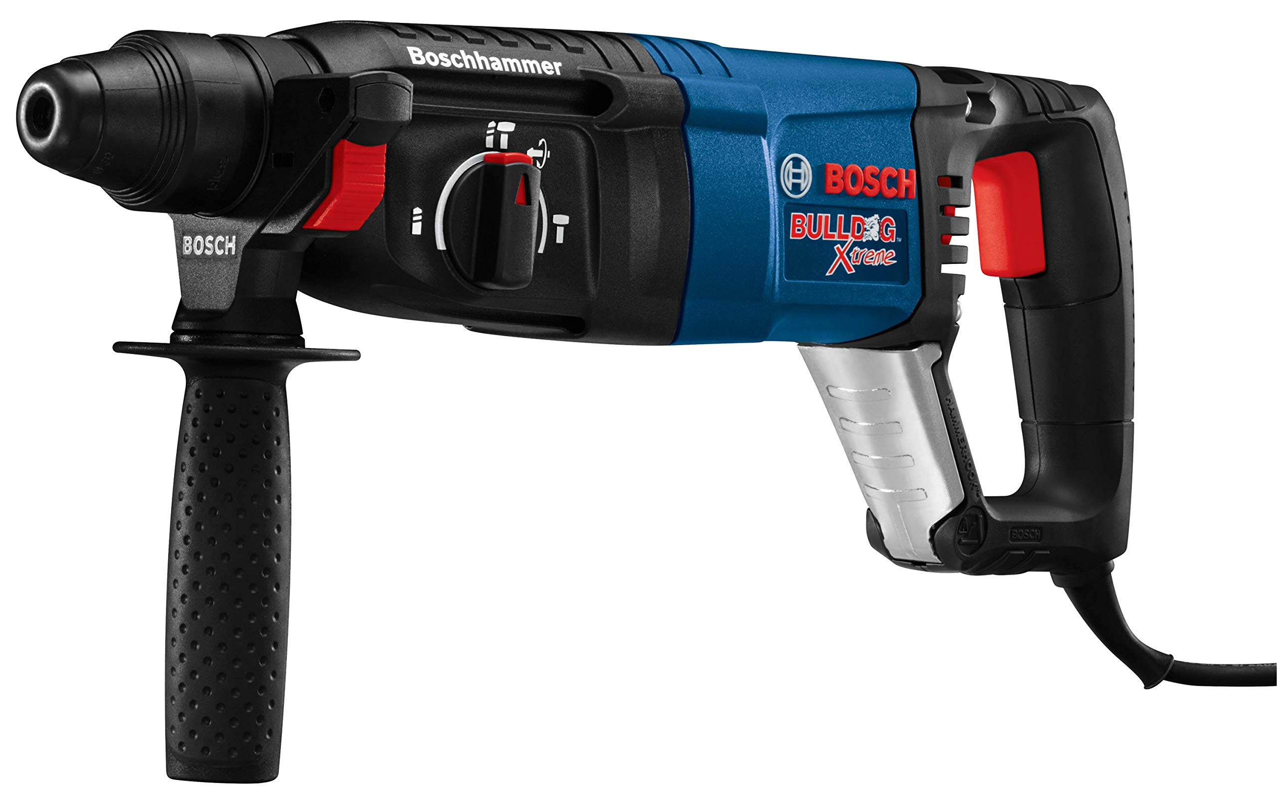 BOSCH 11255VSR Bulldog Xtreme 8 Amp 1-Inch Corded Variable Speed SDS-Plus Rotary Hammer Drill for Concrete & Masonry with HCK005 5-Piece SDS-Plus Bit Set - Perfect for Demolition, Drilling, and Chiseling in Construction & DIY Projects