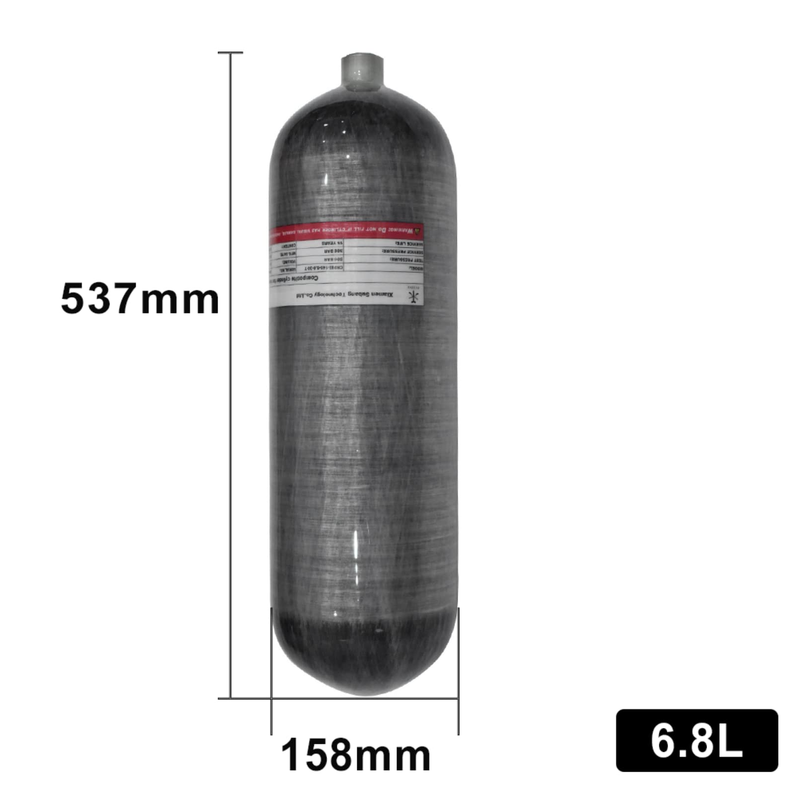 TUXING 4500psi 6.8L Carbon Fiber Air Tank with Valve Regulator Gauge - Portable Paintball Fill Station for PCP Air Rifles, Scuba Diving & Outdoor Sports | High Pressure Air Storage Solution for Paintball, Hunting & Underwater Adventures