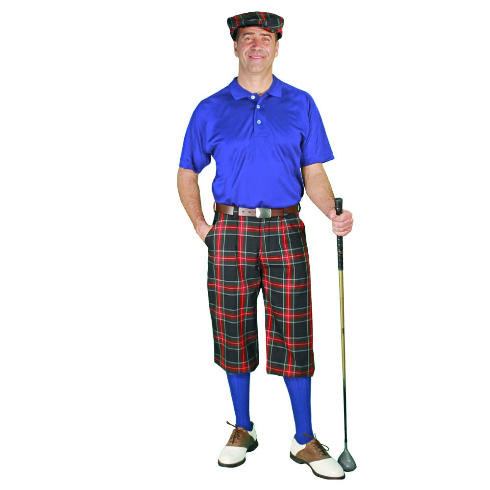 Black Stewart Golf Outfits for Men - Premium Royal Blue Polo Shirt & Shorts Set - Perfect for Golf Tournaments, Country Club Events & Casual Summer Wear