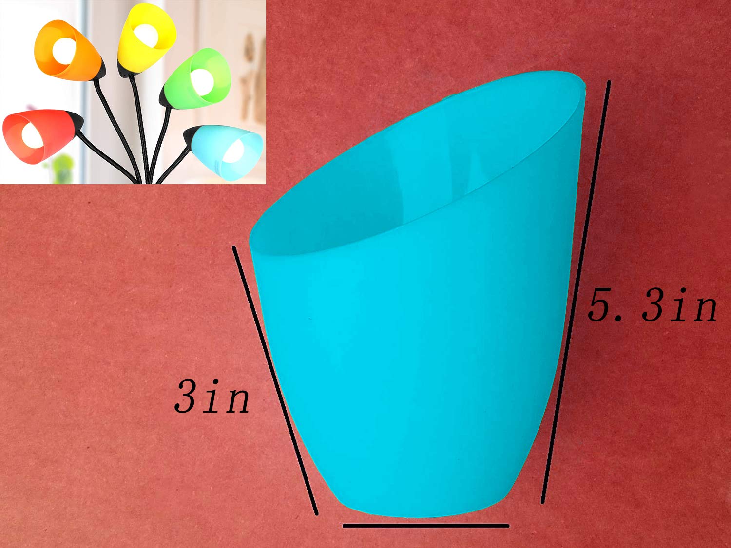 2-Pack Blue Plastic Lamp Shades for LED Floor Lamps - Durable Replacement Shades for Living Room, Bedroom & Office Lighting Decor