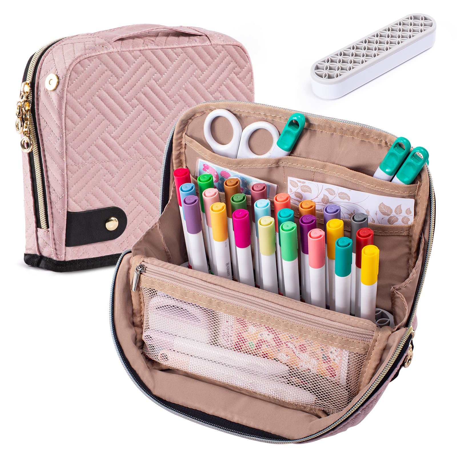 AMOIGEE Stand-Up Tool Organizer with Removable Pen Holder - Compatible with Cricut Pens & Tools - Craft Storage Organizer for Cricut Accessories - Perfect for Markers, Scissors & Craft Supplies - Ideal for Craft Rooms, DIY Projects & Scrapbooking