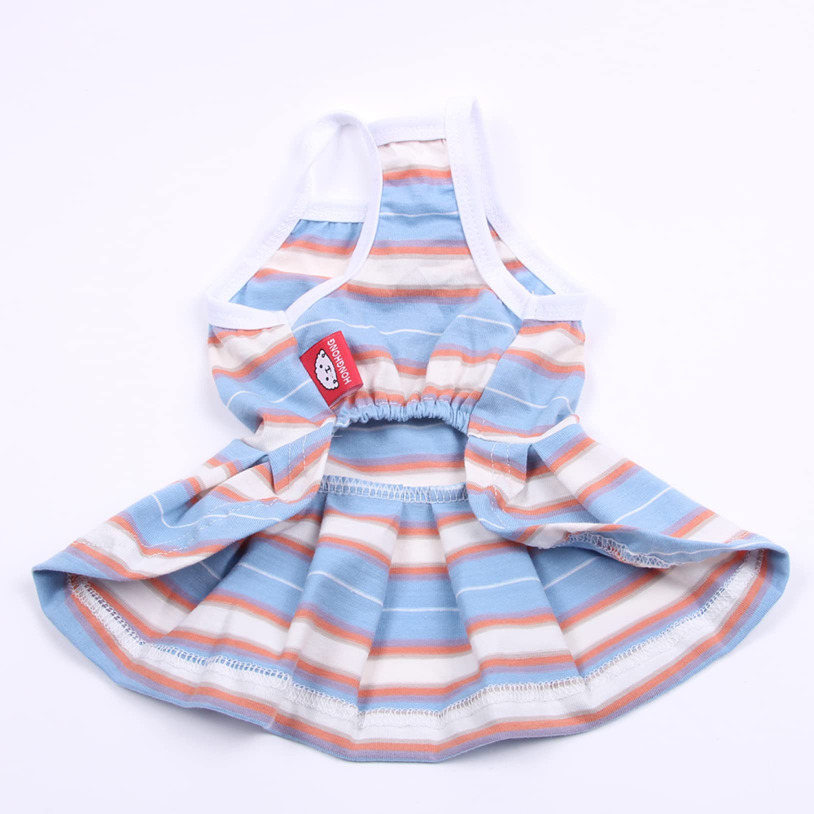 Stylish Striped Cotton Pet Dress for Small Cats & Dogs - Soft Sling Vest Puppy Skirt for Spring & Summer | Perfect for Outdoor Walks, Photo Shoots & Special Occasions