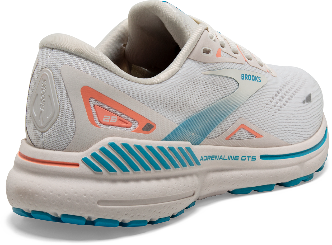 Women's Adrenaline GTS 23 Running Shoes - Lightweight Support for Neutral Pronation (Coconut/Papaya/Blue) | Perfect for Road Running, Jogging & Gym Workouts