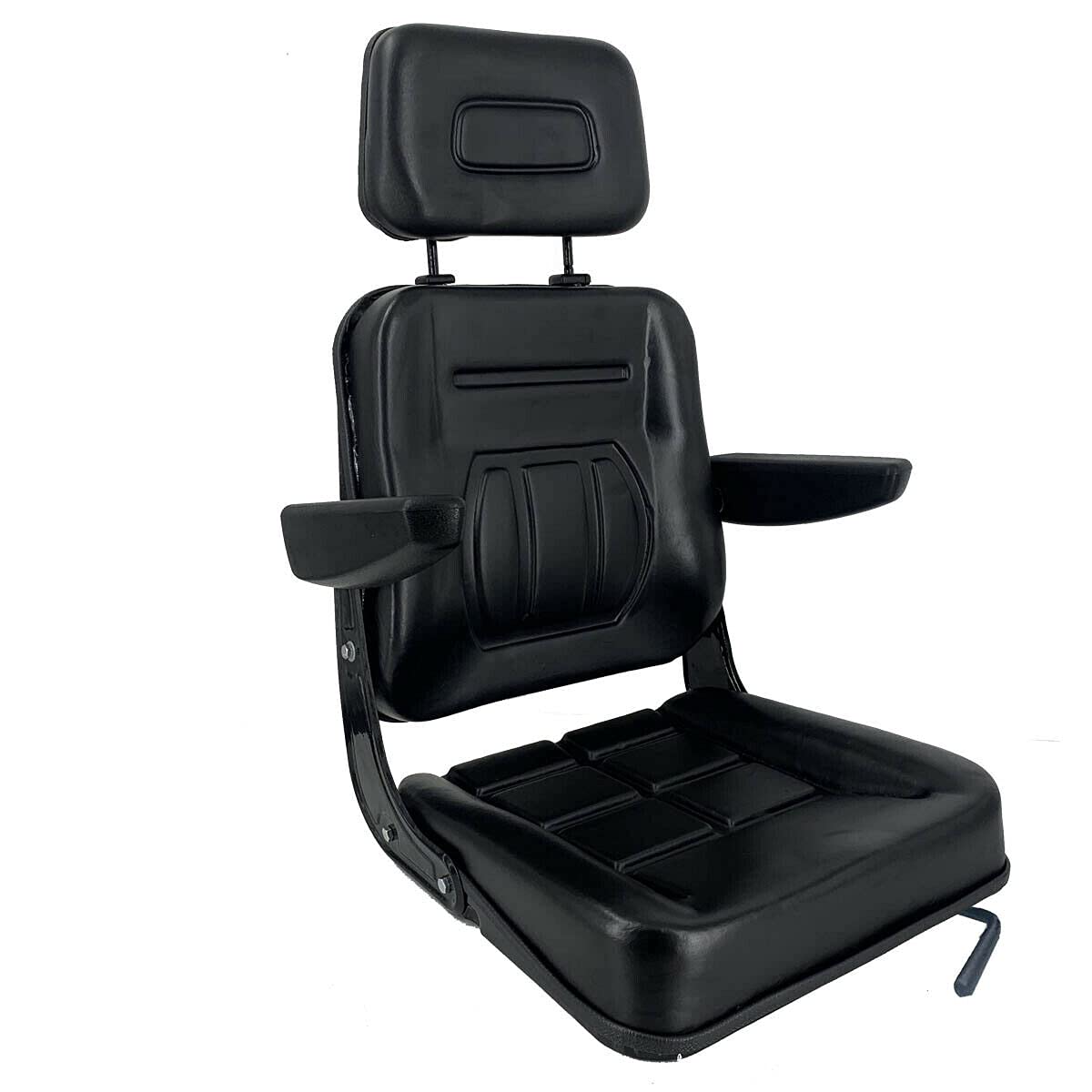 Universal Heavy-Duty Forklift Seat with Adjustable Armrest, Backrest & Headrest - Ergonomic Suspension Seat with Slide Rails - Fits Excavators, Forklifts, Tractors & Skid Steer Loaders - Ideal for Construction, Warehouse & Industrial Equipment Operators