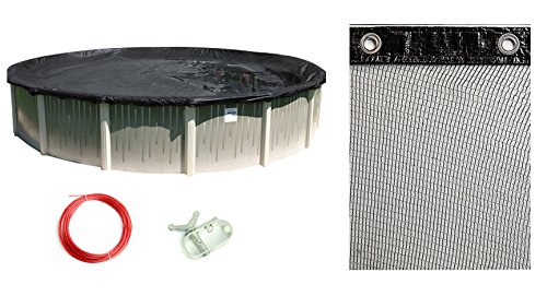 Buffalo Blizzard Micro Mesh Winter Pool Cover with Leaf Net for 12-Foot Round Above Ground Pools | Heavy Duty 3-Foot Overlap Seasonal Cover | Protects from Snow, Ice & Debris for Easy Winter Storage